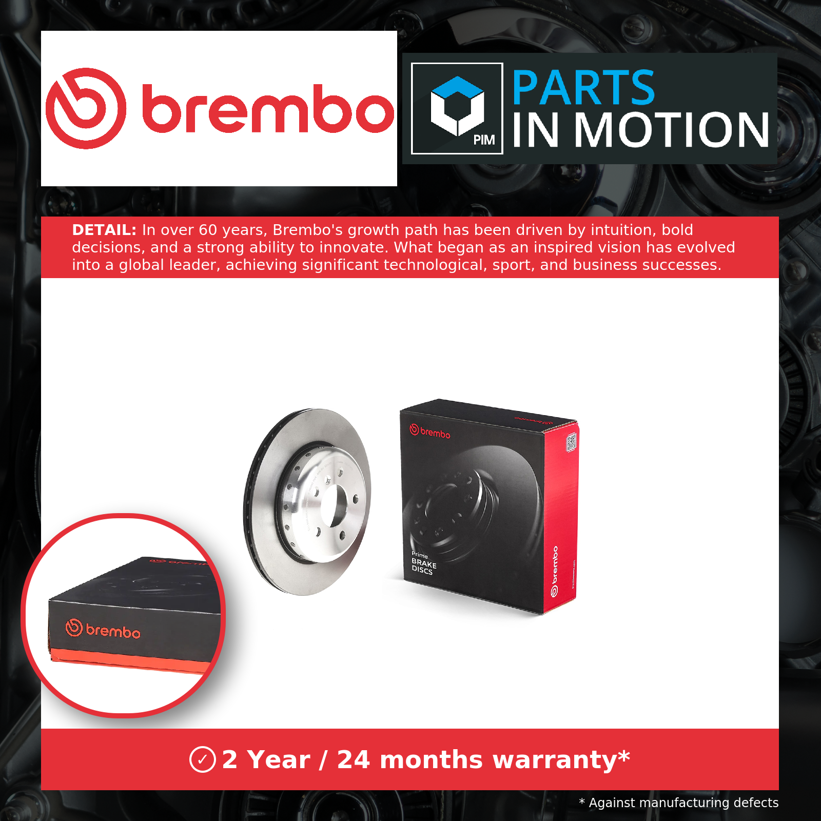 Brembo 2x Brake Discs Pair Vented Rear 09.C411.13 [PM2240160]