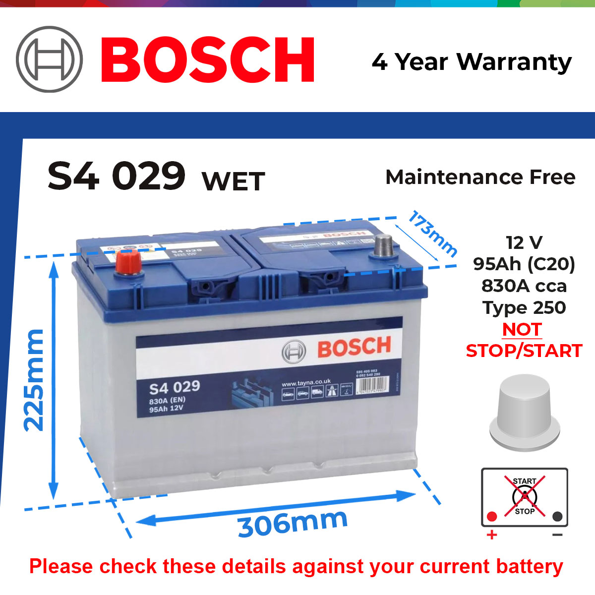 Bosch S4029 Car Battery