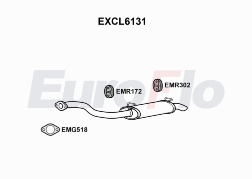 EuroFlo EXCL6131 Silencer Insert, rear muffler