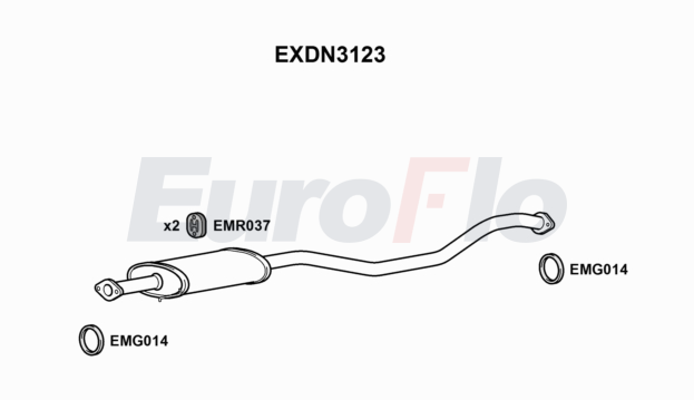 EuroFlo EXDN3123 Silencer Insert, rear muffler
