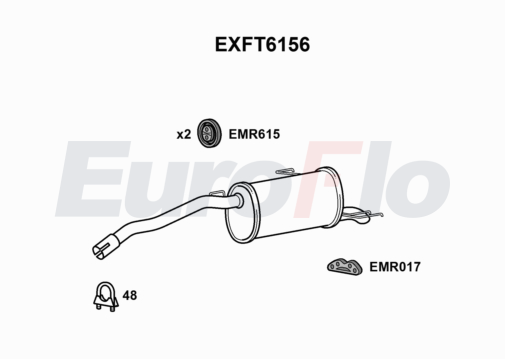 EuroFlo EXFT6156 Silencer Insert, rear muffler