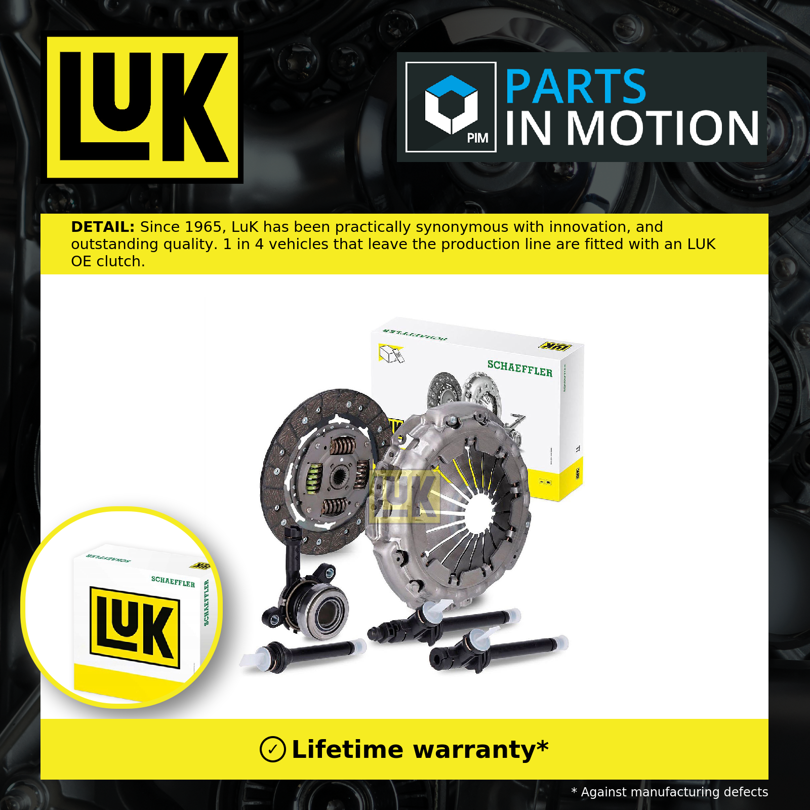 LuK Clutch Kit 3pc (Cover+Plate+CSC) 624347634 [PM839859]