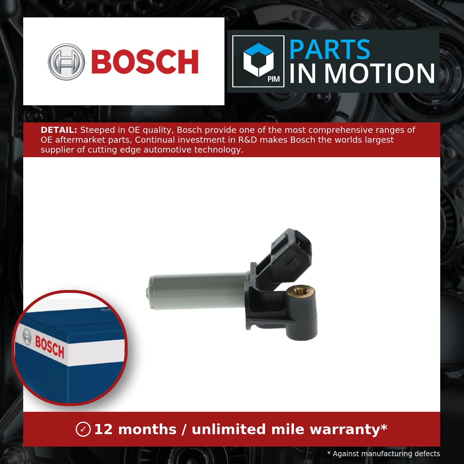 Bosch RPM / Crankshaft Sensor 0986280480 [PM1618425]
