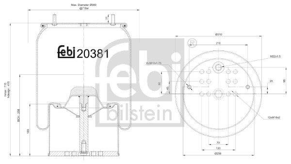 Febi 20381 Air Suspension Spring