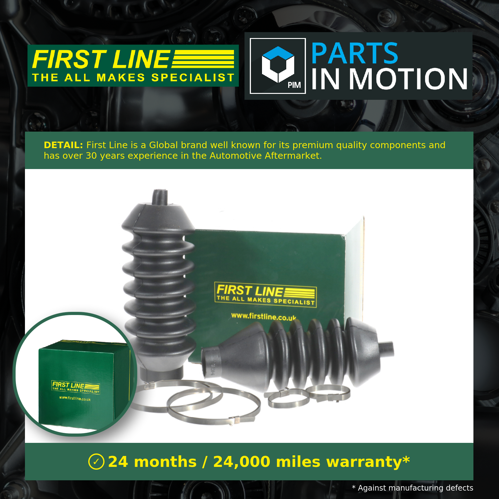 First Line Steering Rack Boot FSG3012 [PM143551]