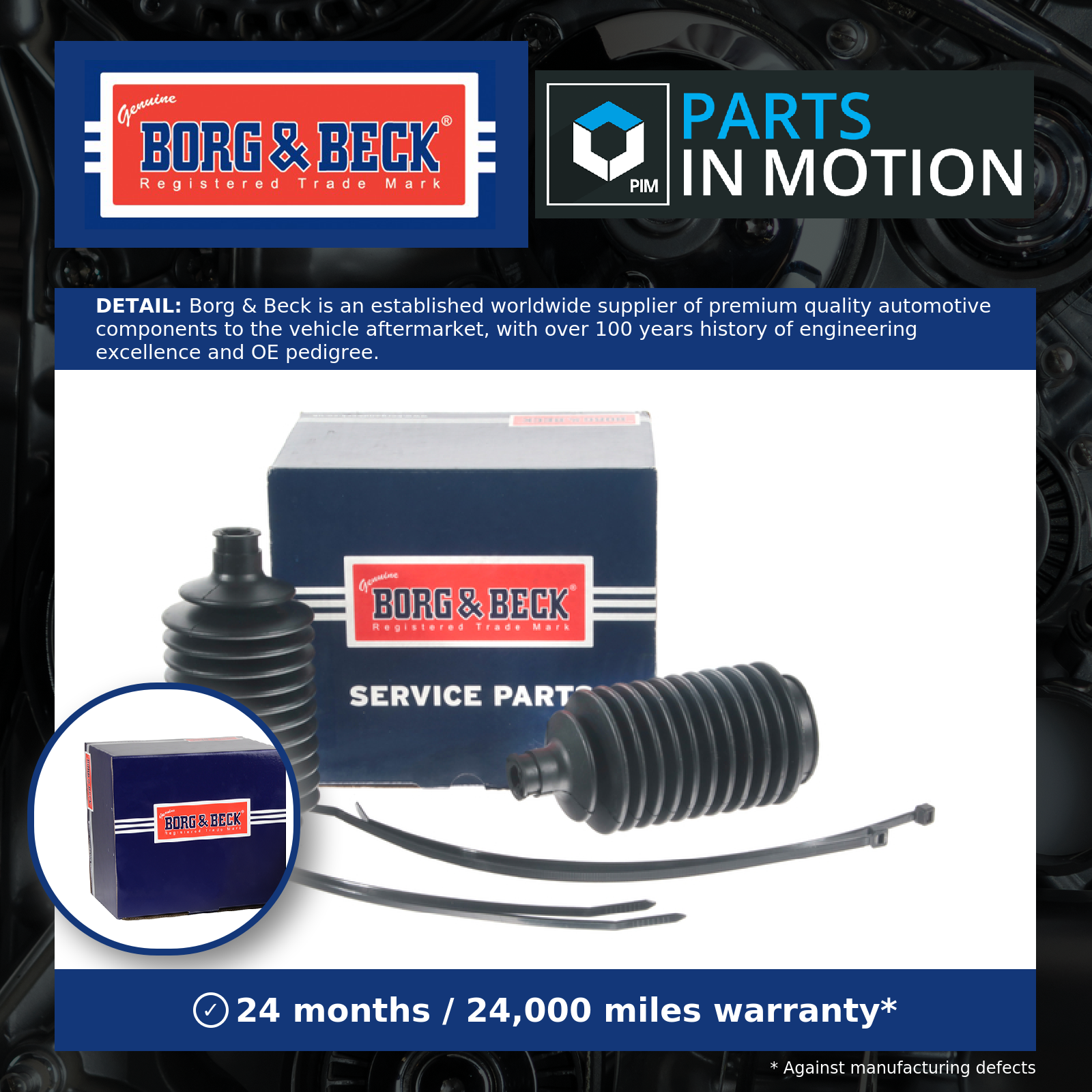 Borg & Beck Steering Rack Boot BSG3009 [PM1018723]