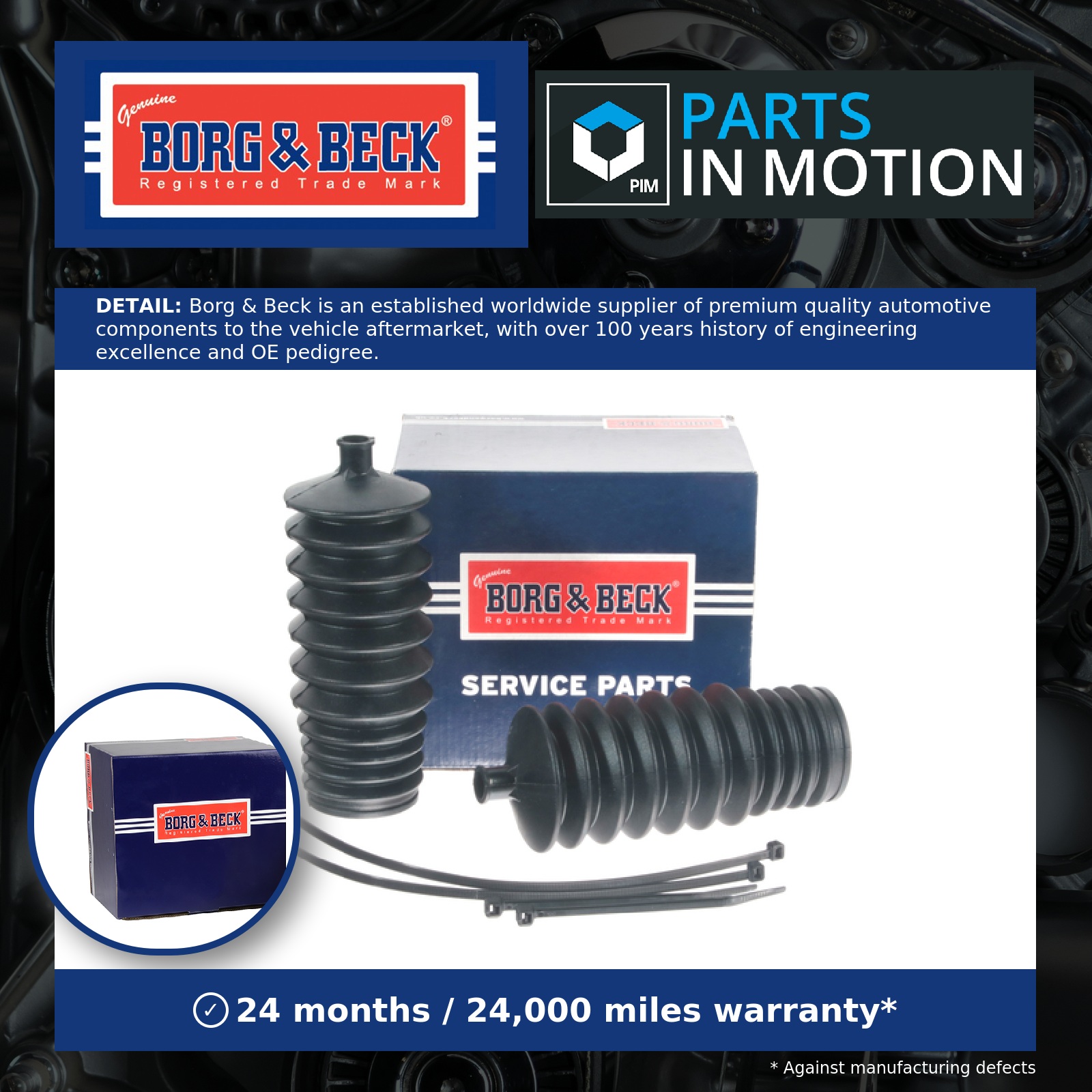 Borg & Beck Steering Rack Boot BSG3050 [PM1018750]
