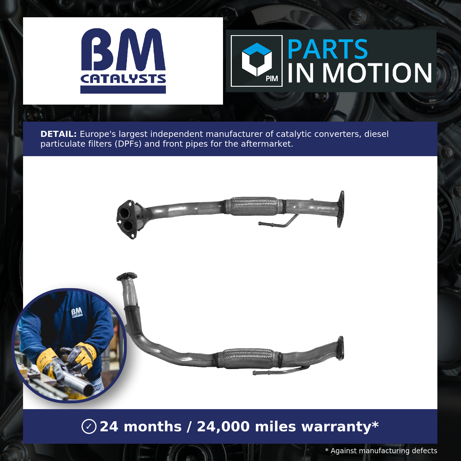 Exhaust Front / Down Pipe BM70010 BM Catalysts 21950880 46416485 46424891 New - Image 2