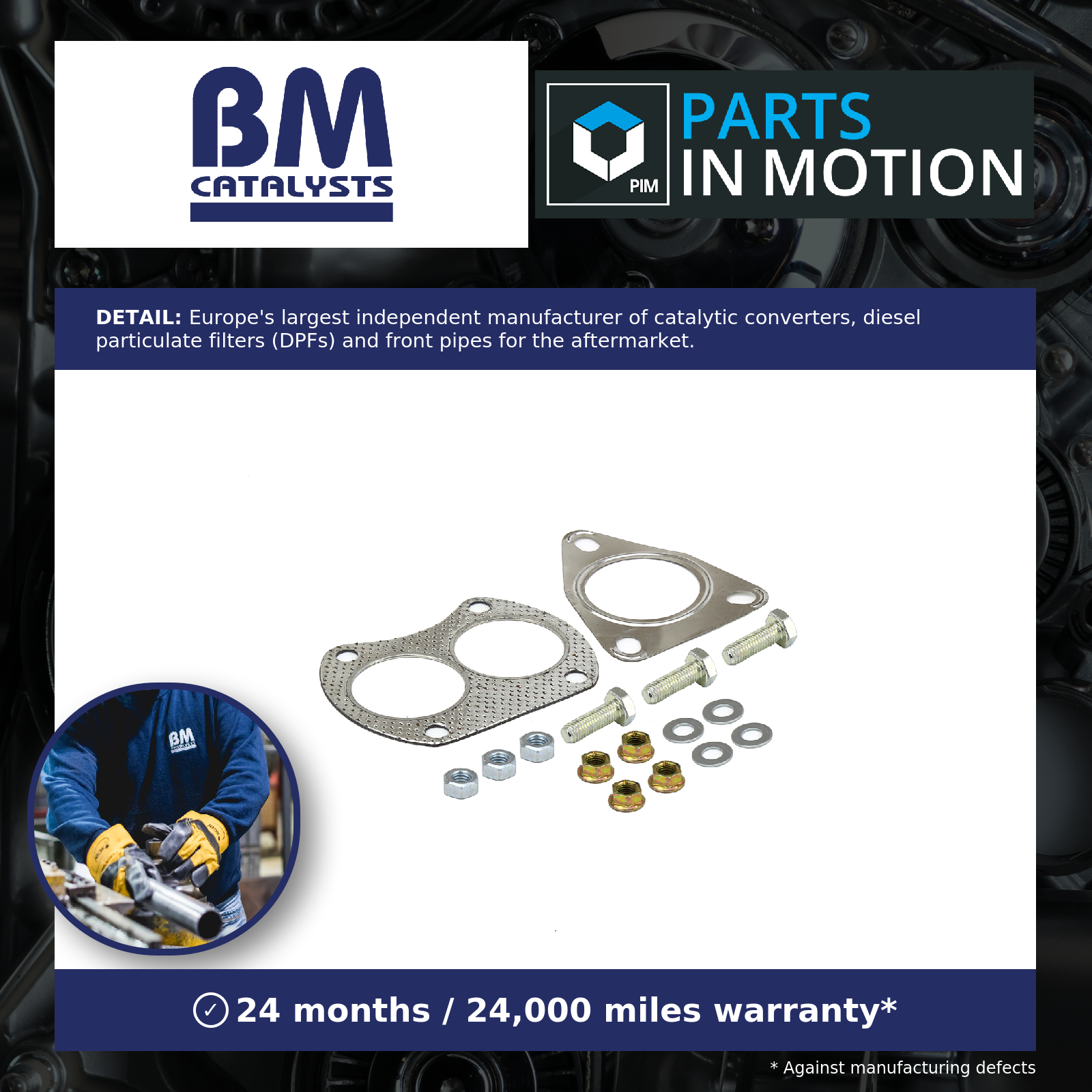 BM Catalysts Exhaust Front / Down Pipe Fitting Kit Front FK70077B [PM410511]