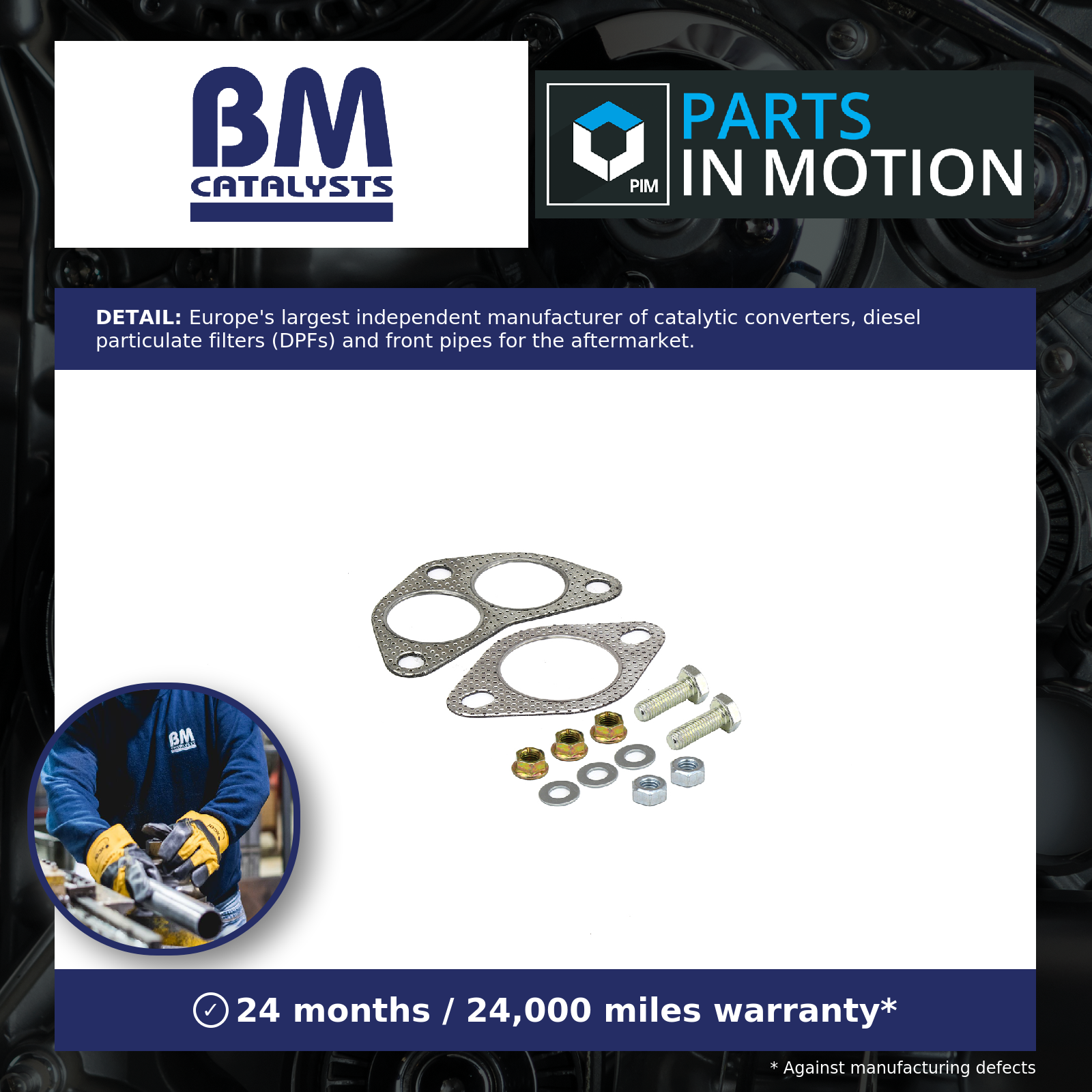 BM Catalysts Exhaust Front / Down Pipe Fitting Kit Front FK70108B [PM410526]