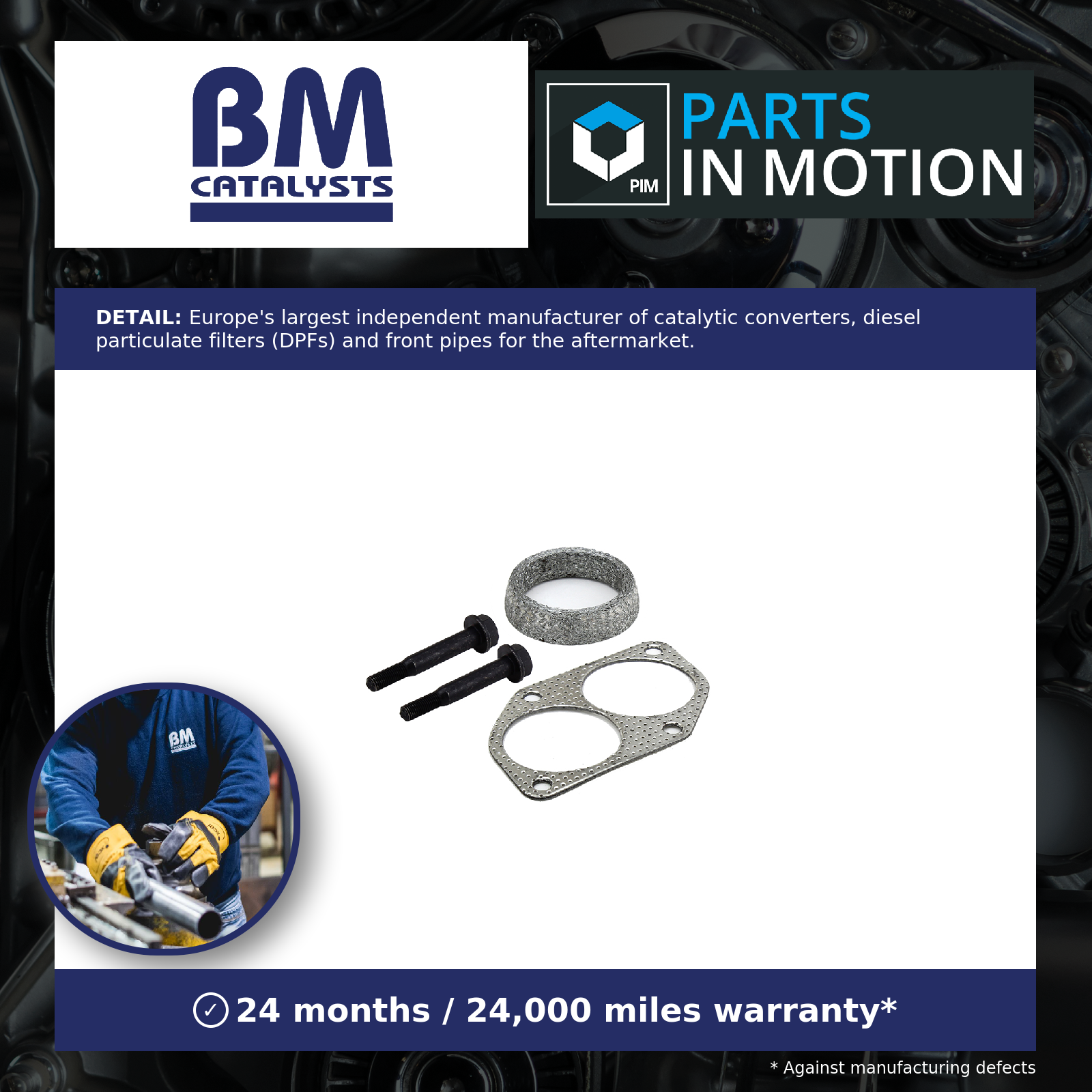 BM Catalysts Exhaust Front / Down Pipe Fitting Kit Front FK70346B [PM1633351]