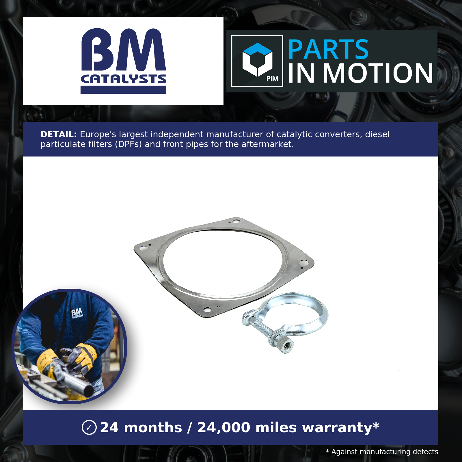 BM Catalysts Catalytic Converter Fitting Kit Rear FK80336A [PM1634026]