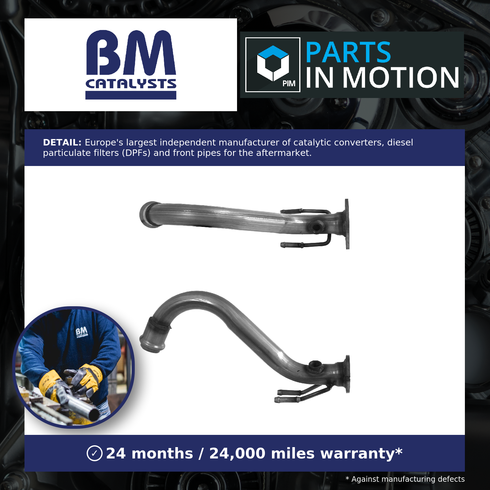 BM Catalysts Connecting Exhaust Pipe BM51015 & fitting kit FK51015B - Image 2