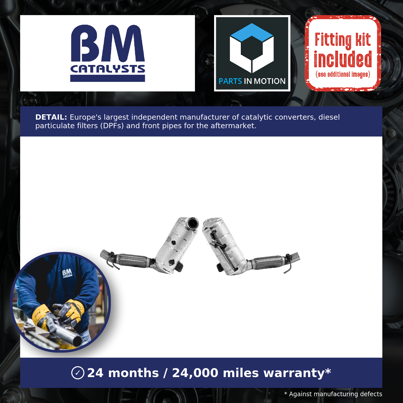 BM Catalysts Diesel Particulate Filter DPF + Fitting Kit Front BM11502HK [PM2731936]