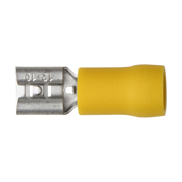 Workshop Warehouse ET8 TERMINALS YELLOW PUSH-ON FEMALES 6.3MM