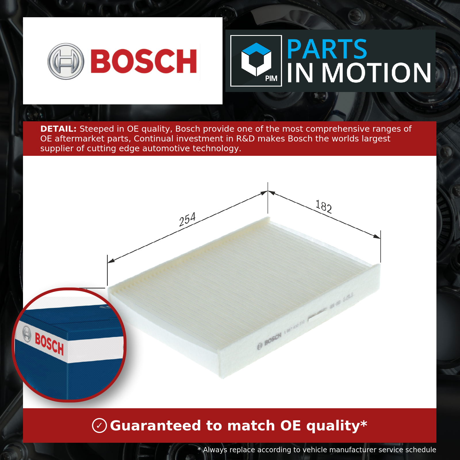 Bosch Pollen / Cabin Filter 1987432272 [PM877859]
