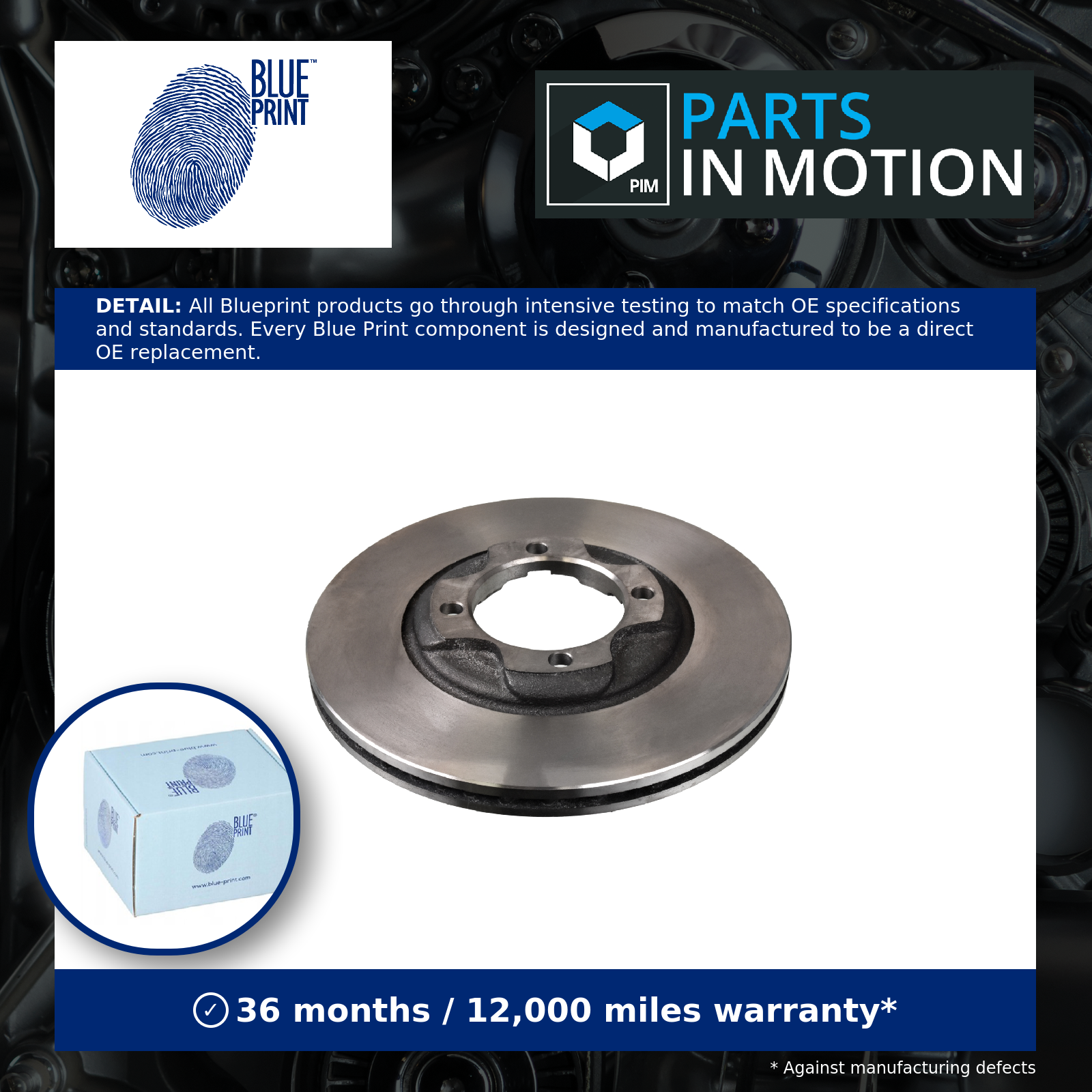 Blue Print 2x Brake Discs Pair Vented Front ADM54311 [PM100470]