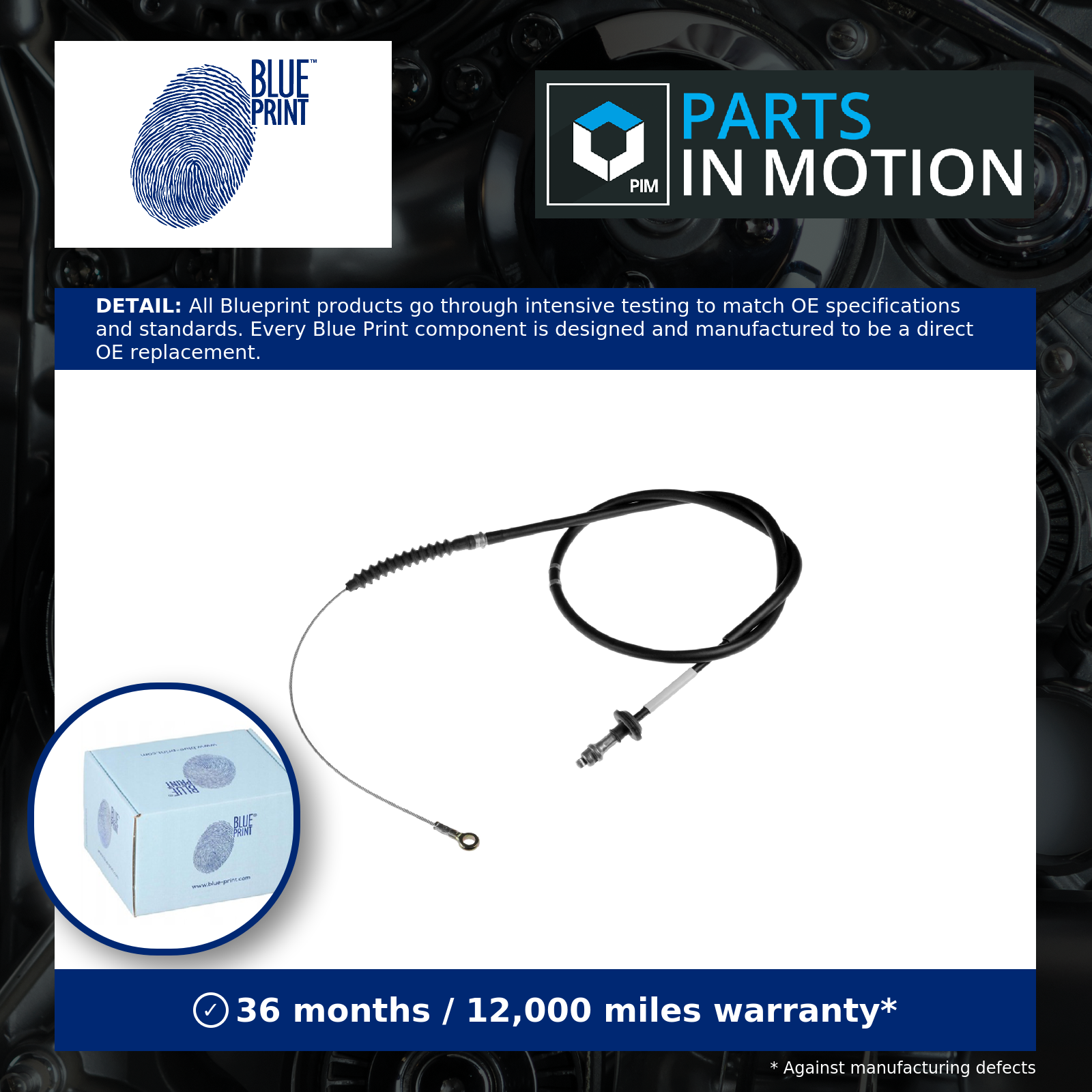 Blue Print Handbrake Cable Front ADT346262 [PM104049]
