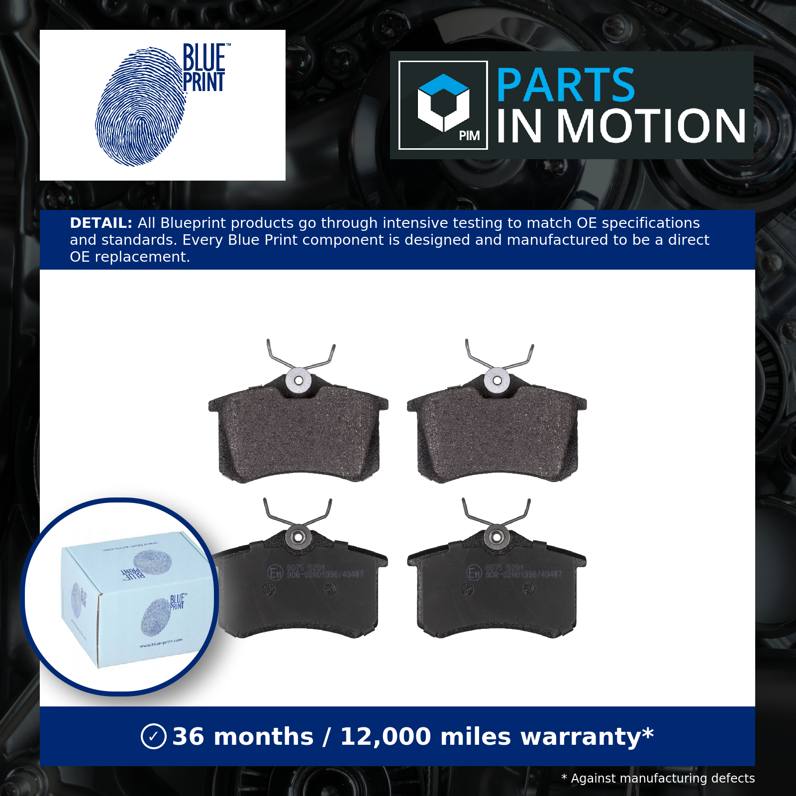 Blue Print Brake Pads Set Rear ADV184206 [PM104635]