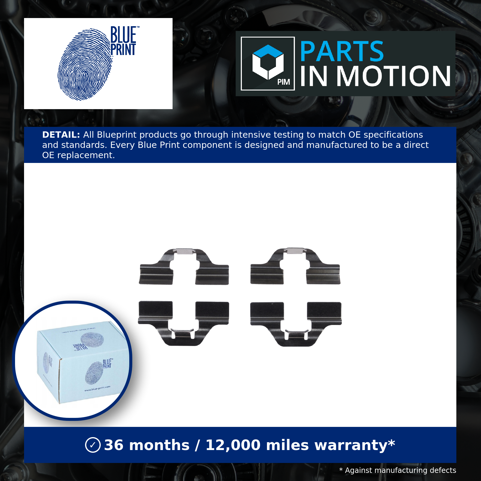 Blue Print Brake Pad Fitting Kit Rear ADV1848601 [PM108458]