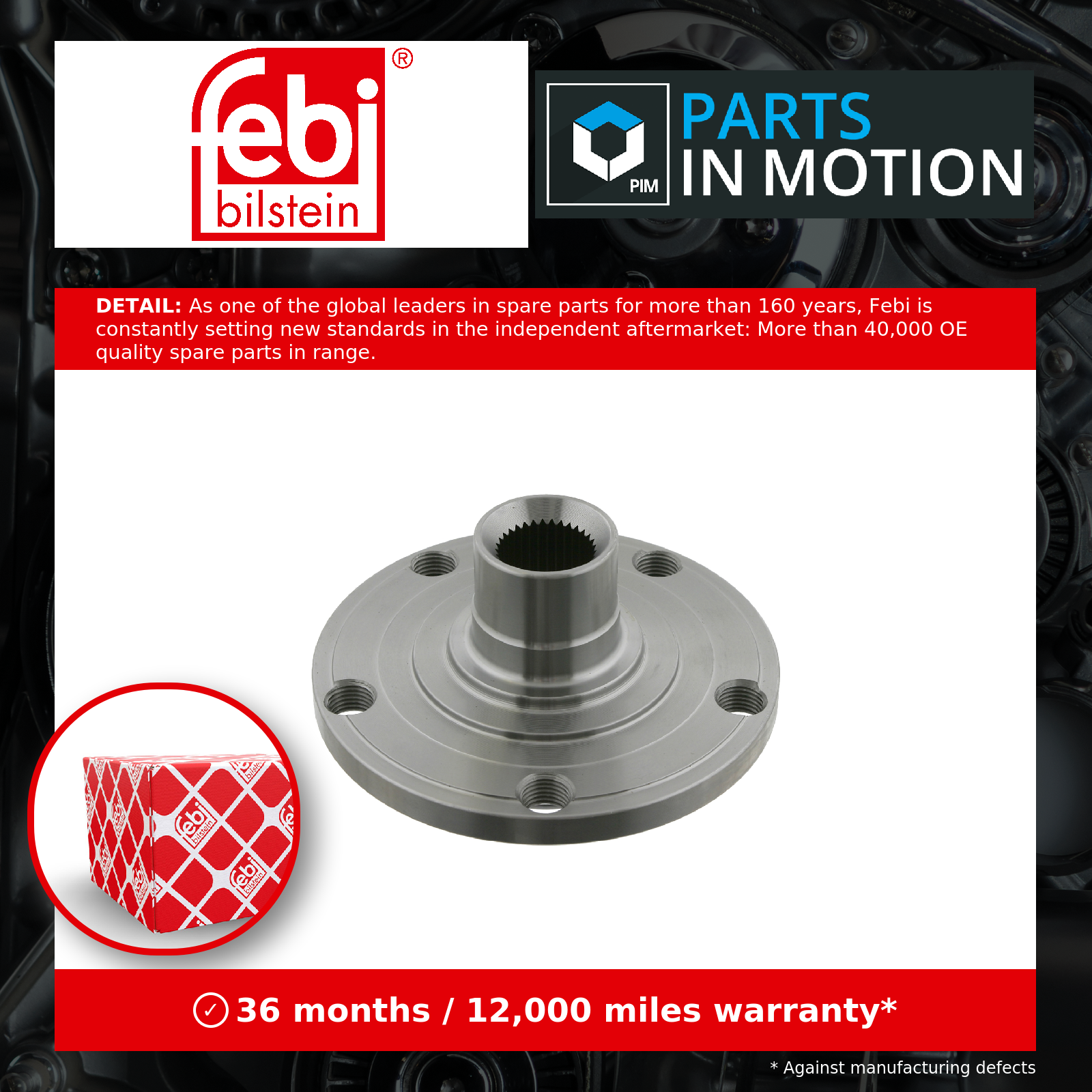 2x Febi Wheel Hub Front 24947 [PM255607]