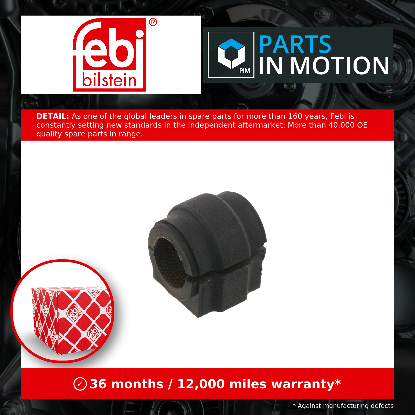 2x Febi Anti Roll Bar Bush Front 34891 [PM493751]