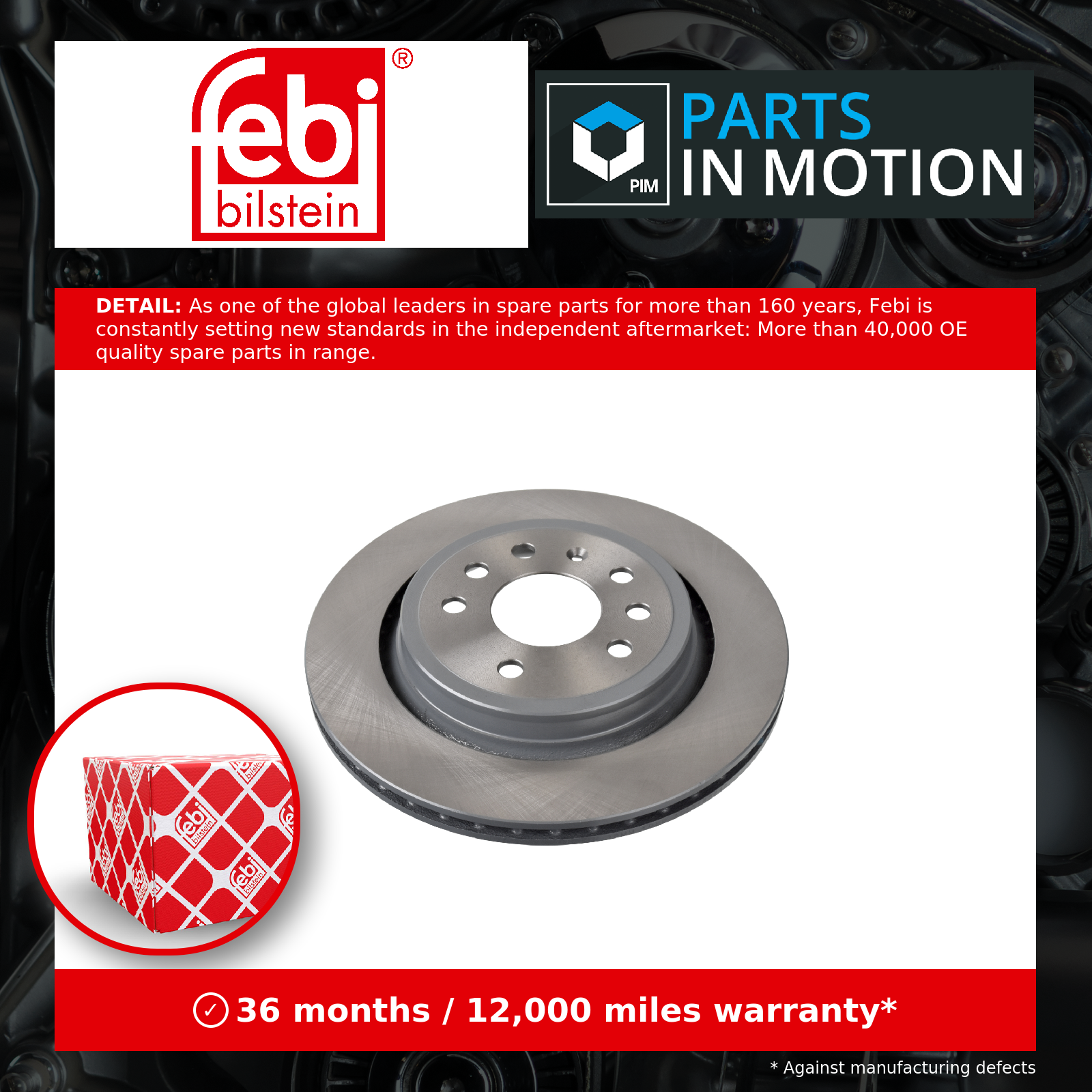 Febi 2x Brake Discs Pair Vented Rear 23545 [PM564961]