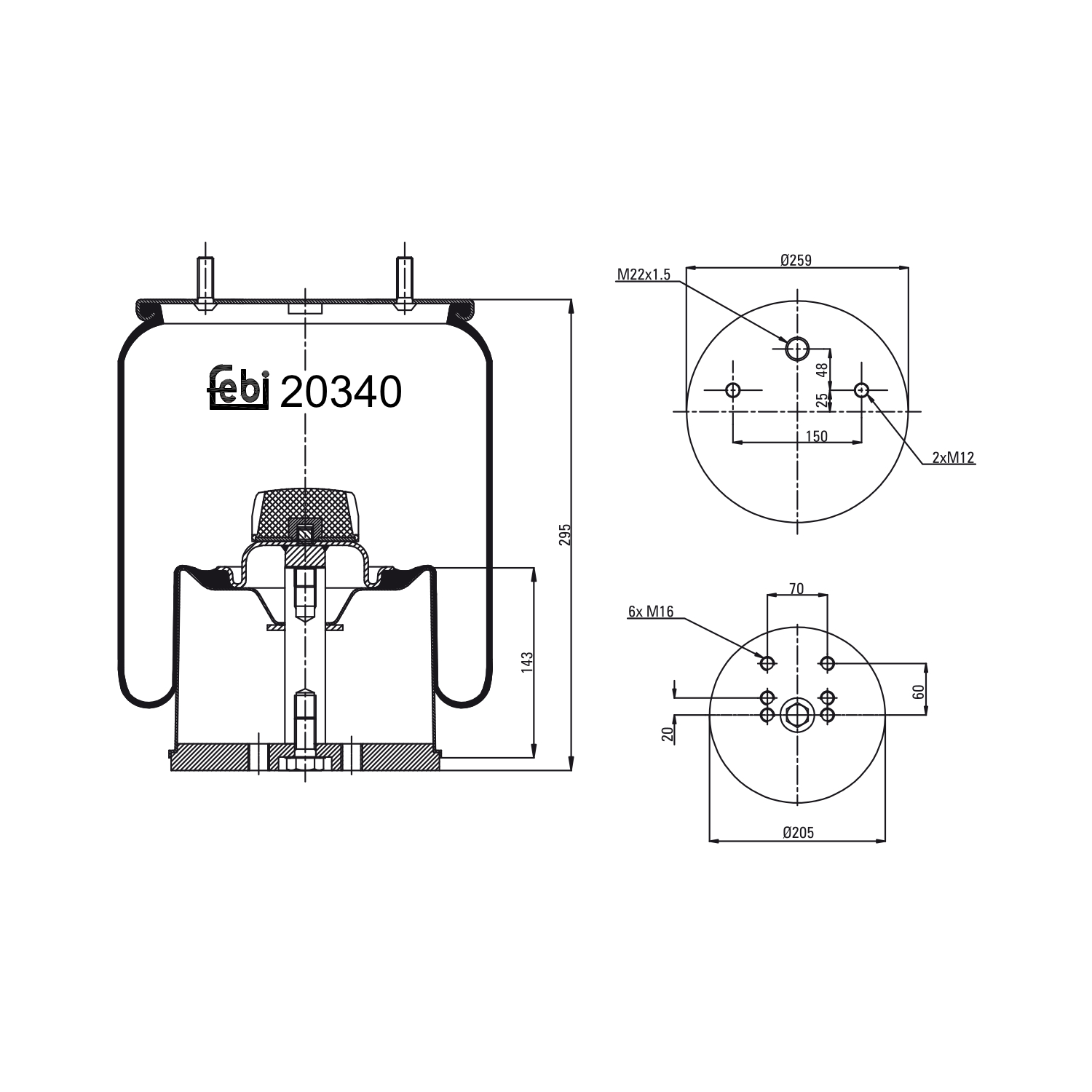 Febi 20340 Air Suspension Spring