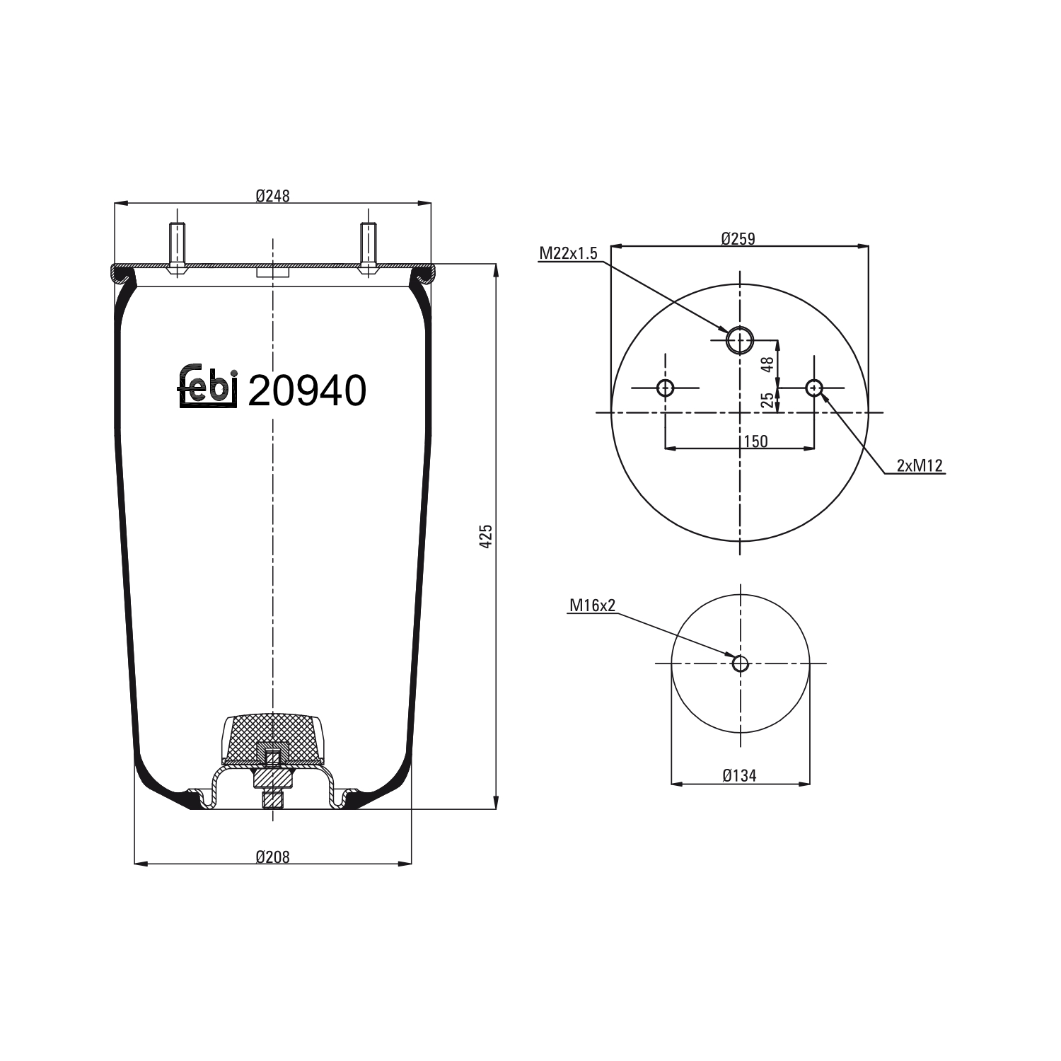 Febi 20940 Air Suspension Spring