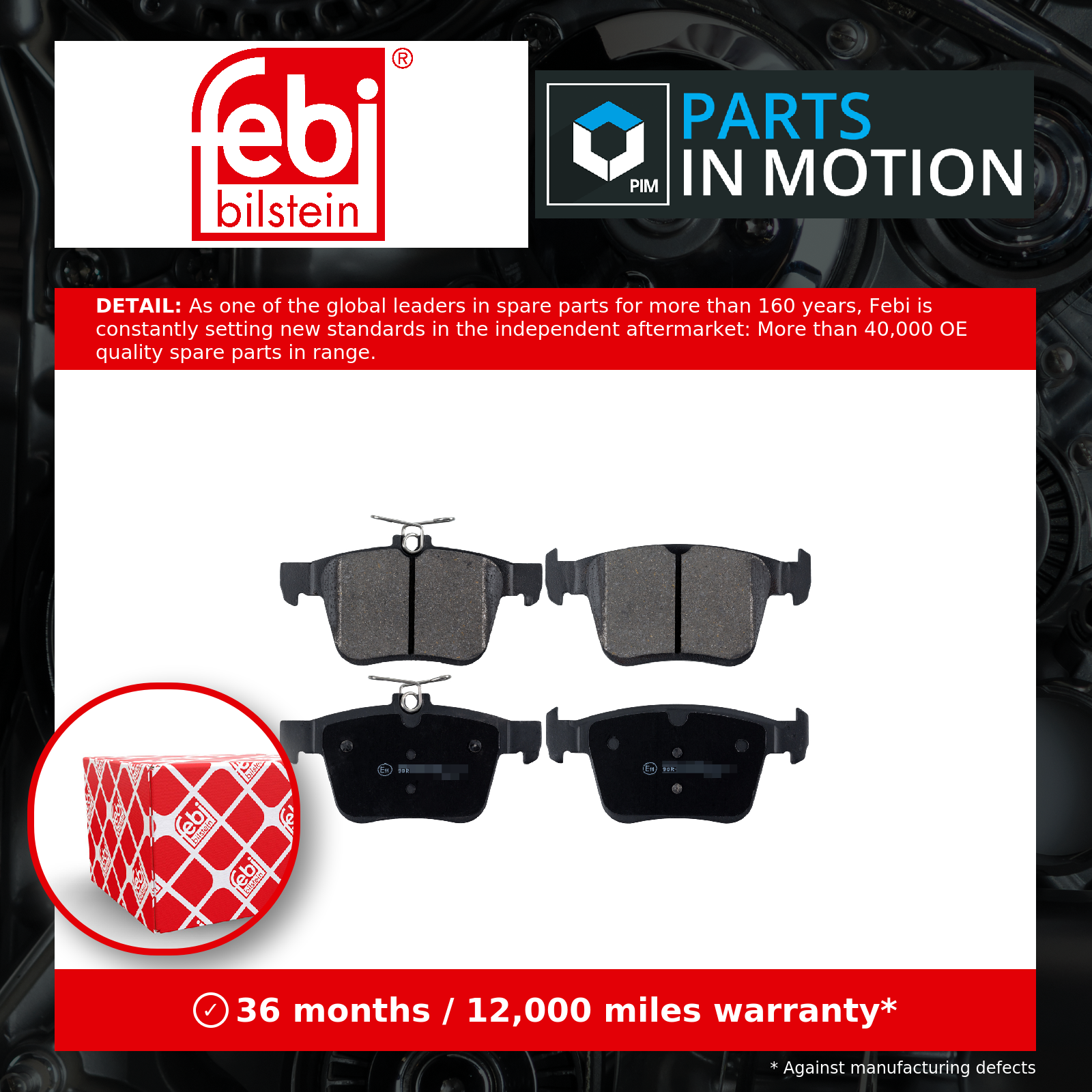 Febi Brake Pads Set Rear 16995 [PM960814]