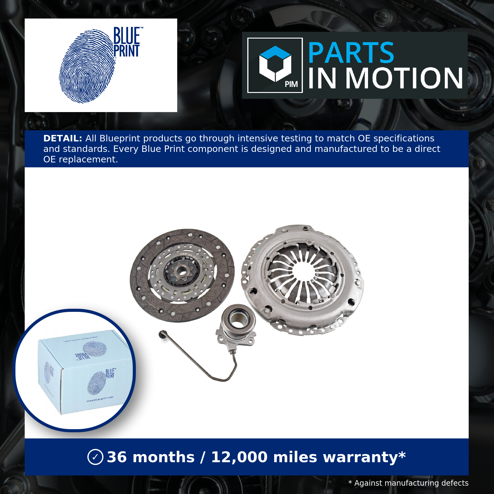 Blue Print Clutch Kit 3pc (Cover+Plate+CSC) ADG030248 [PM1579421]