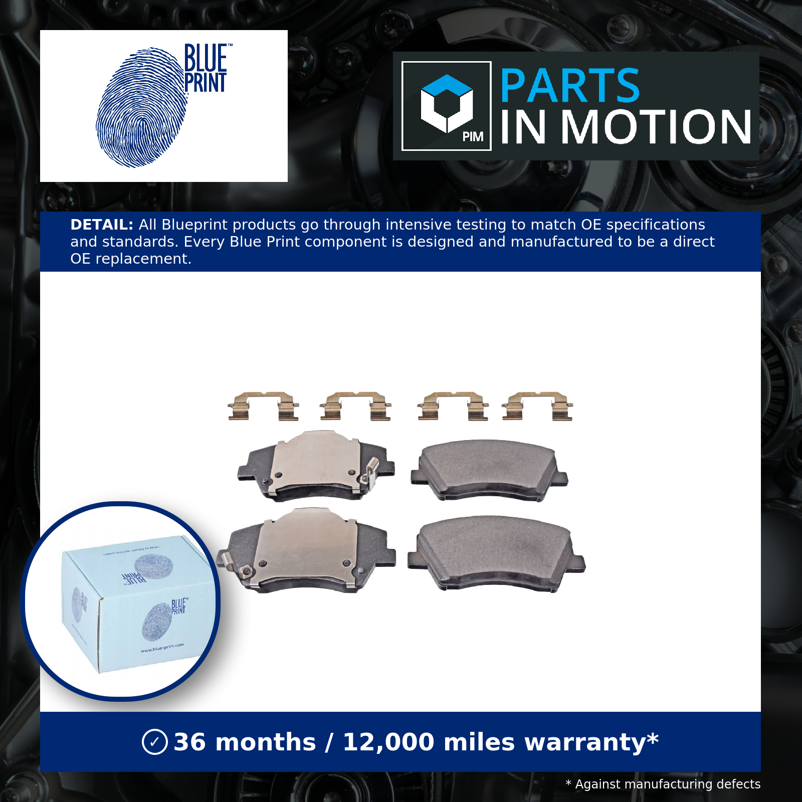 Brake Pads Set Front ADG042174 Blue Print 58101A0A00 58101G2A00 58101G2A10 New - Image 3