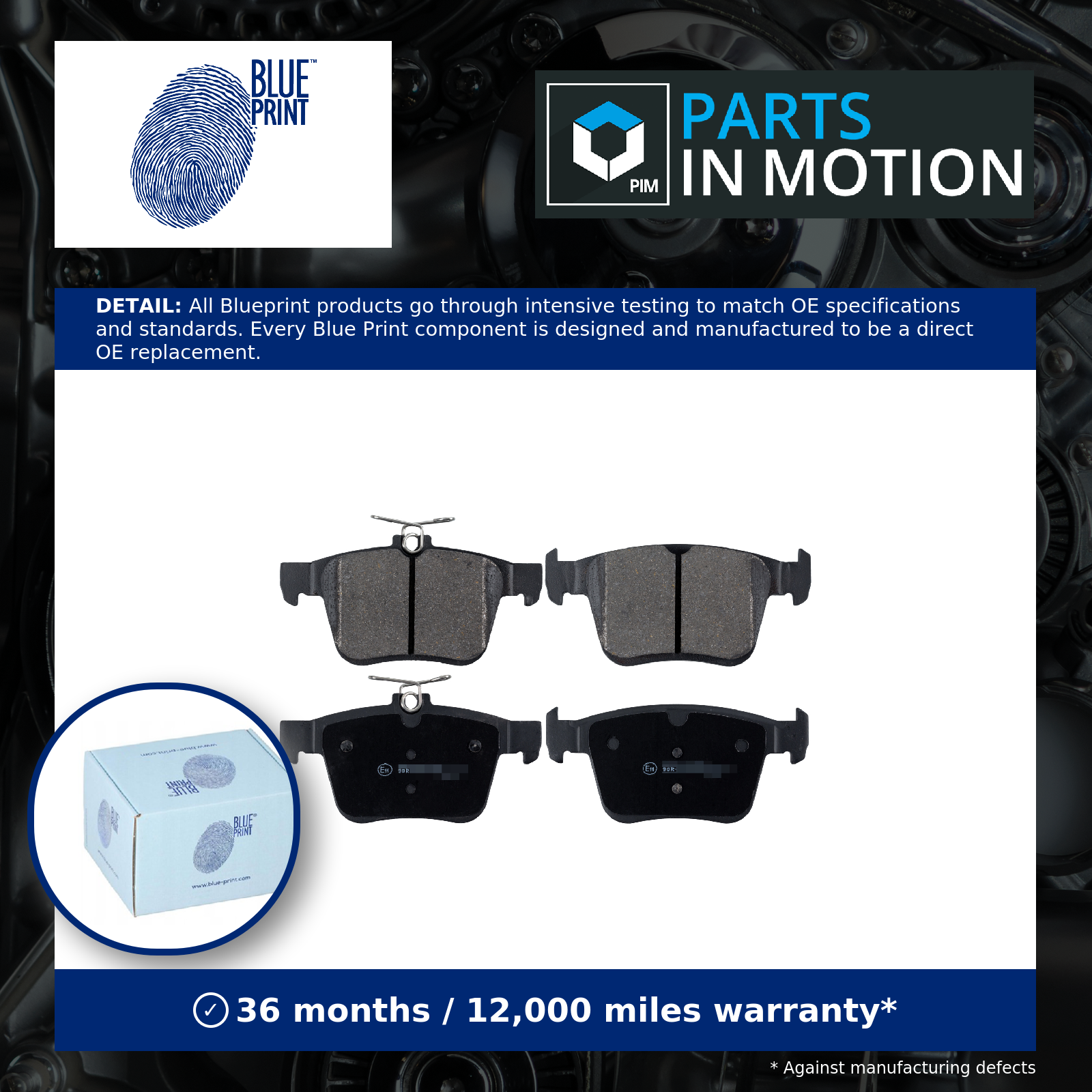Blue Print Brake Pads Set Rear ADV184243 [PM1608217]
