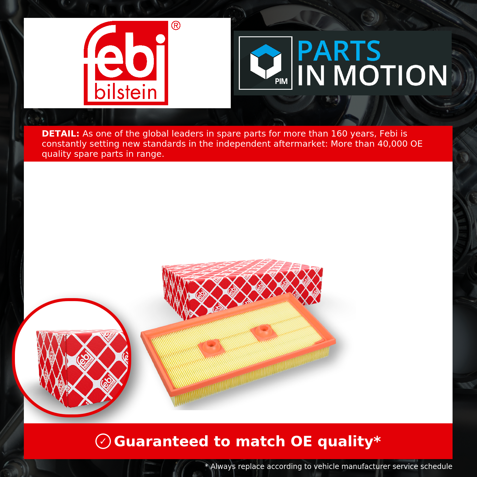 Febi Bilstein 104334 Air Filter Insert Air Supply System Fits Audi Skoda VW - Image 3