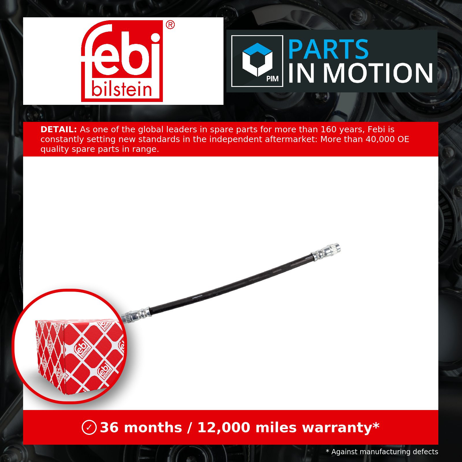 Febi Brake Hose Rear Left or Right 106220 [PM1649894]