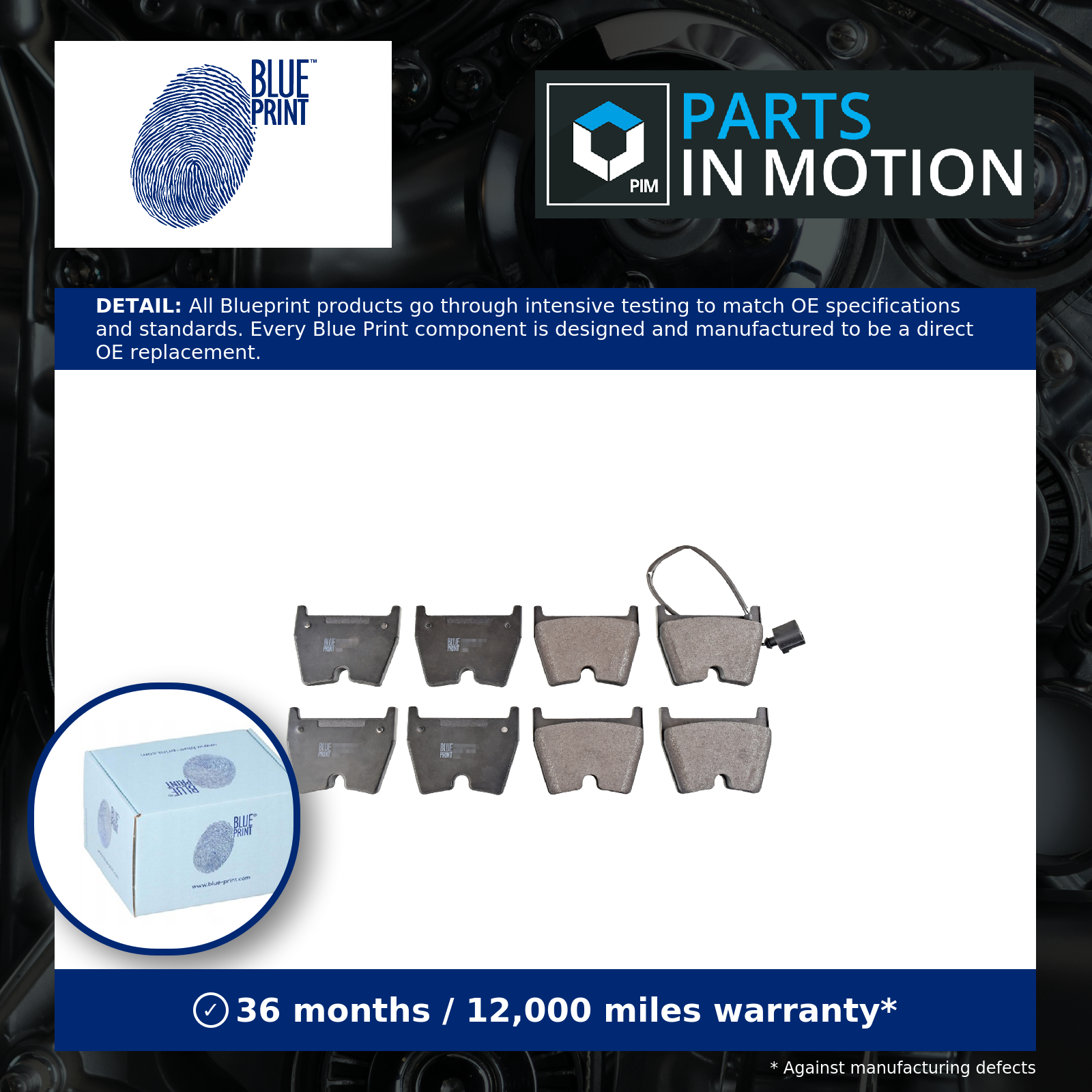 BLUE PRINT ADV184260 Brake Pad Set Front Braking System Fits Audi A3 Q3 TT - Image 5