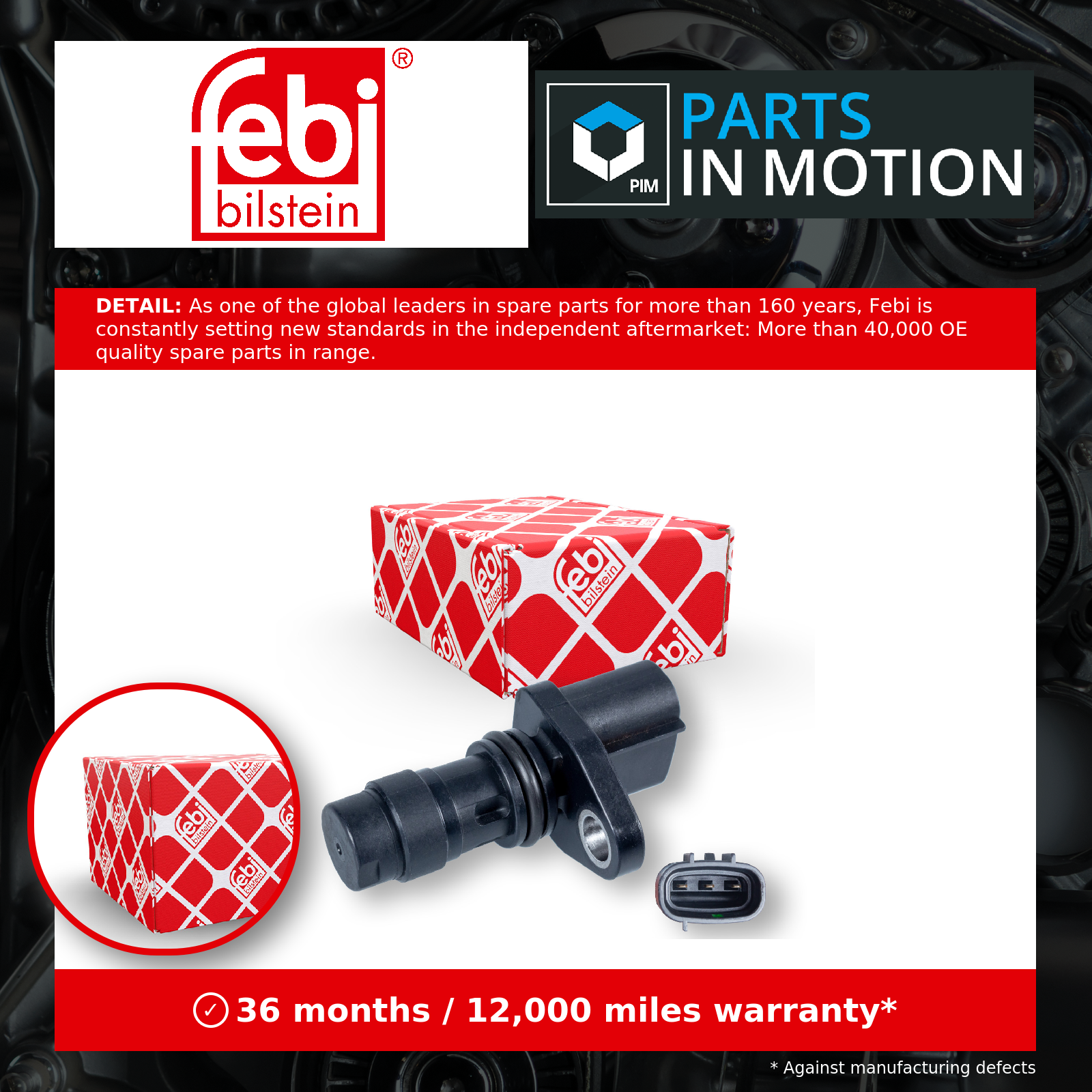 RPM / Crankshaft Sensor 106822 Febi RF7J18221A RF7J18221B Top Quality Guaranteed
