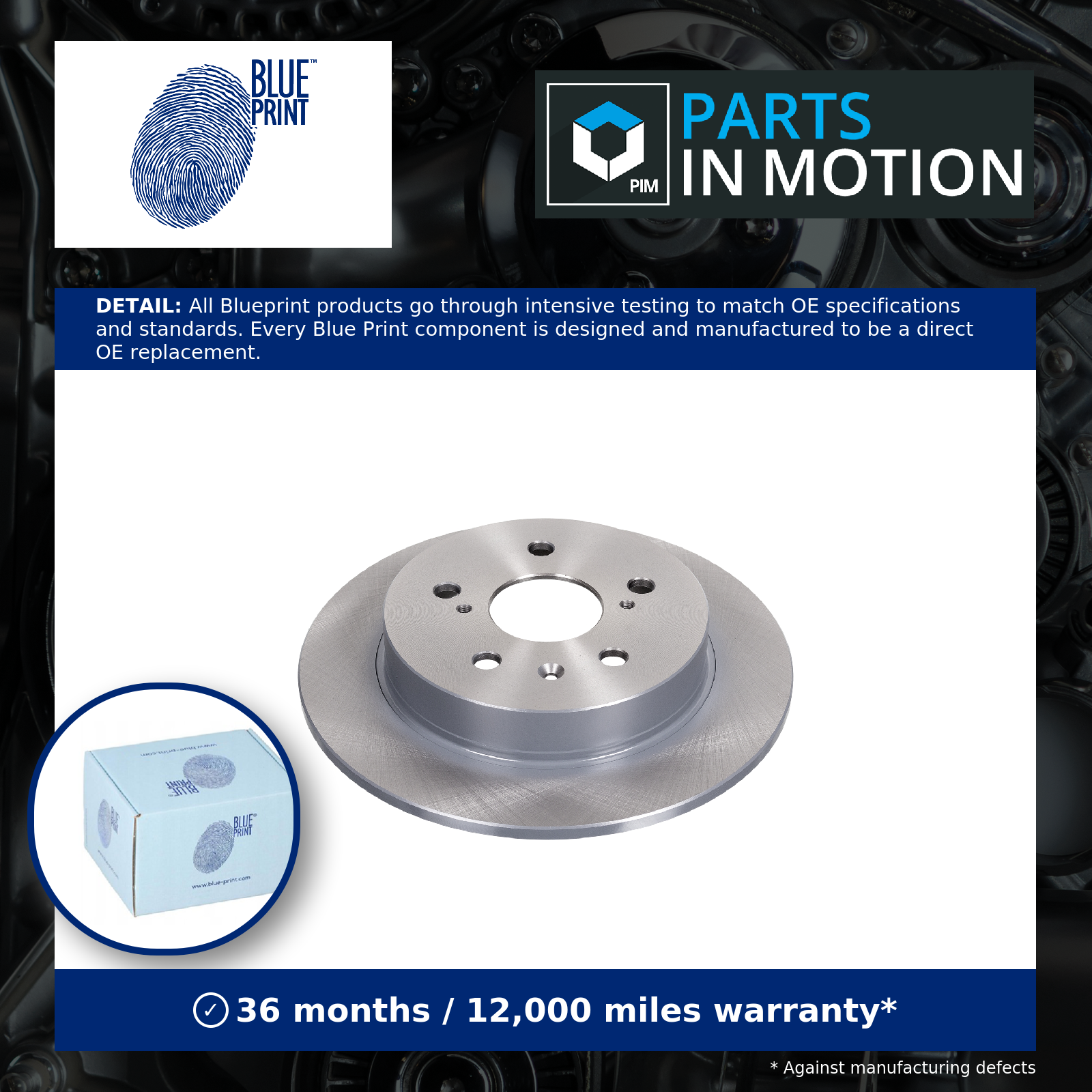 Blue Print 2x Brake Discs Pair Solid Rear ADL144346 [PM1724423]