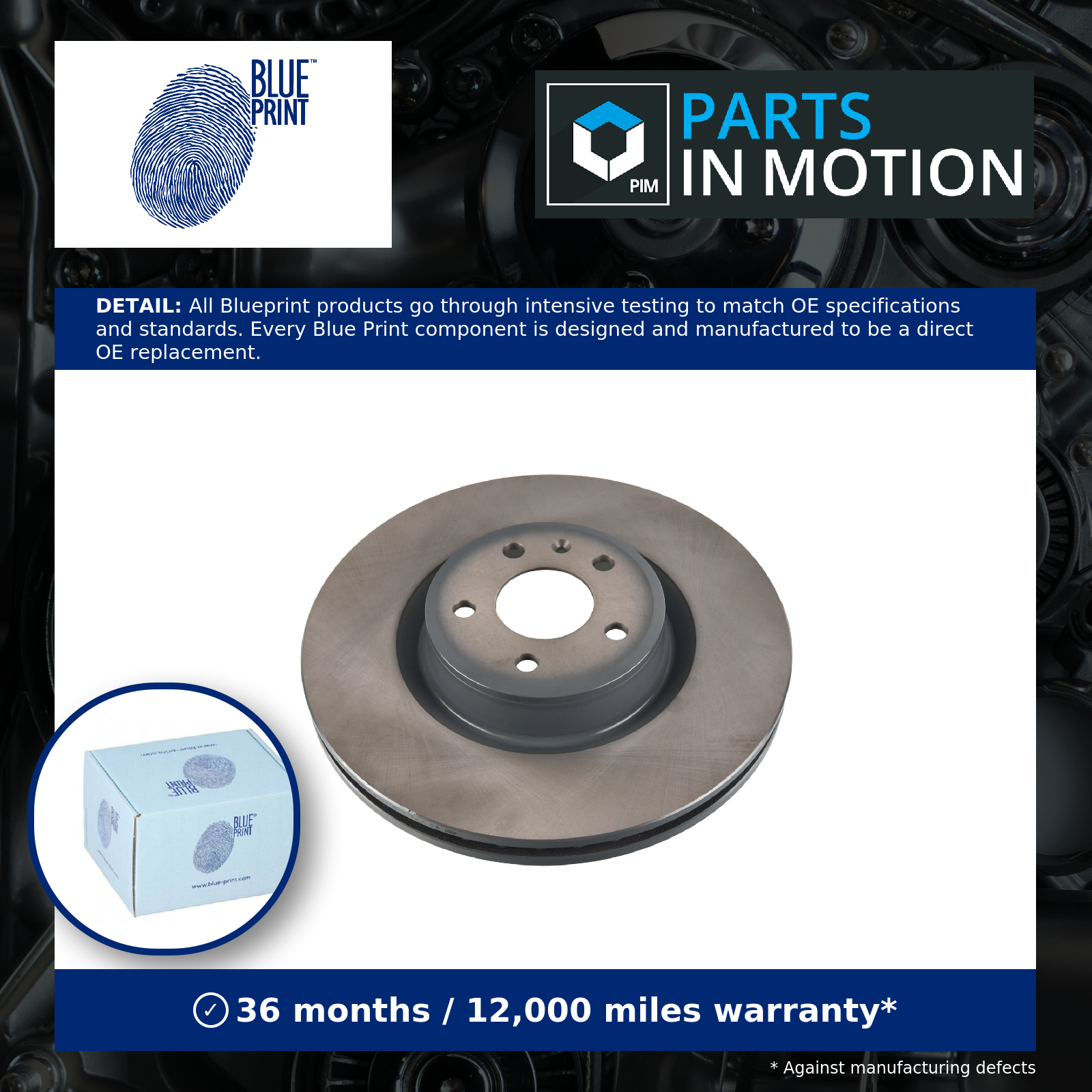Blue Print 2x Brake Discs Pair Vented Front ADV1843116 [PM1724621]