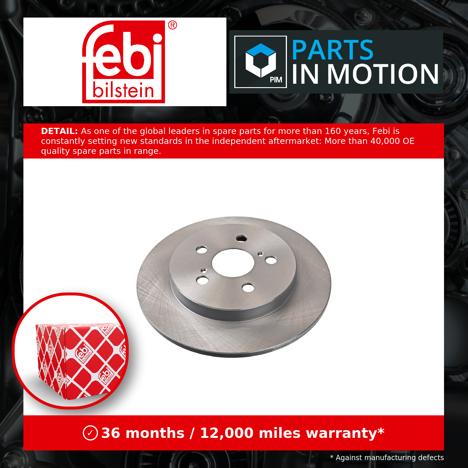 Febi 2x Brake Discs Pair Solid Rear 108503 [PM1766854]