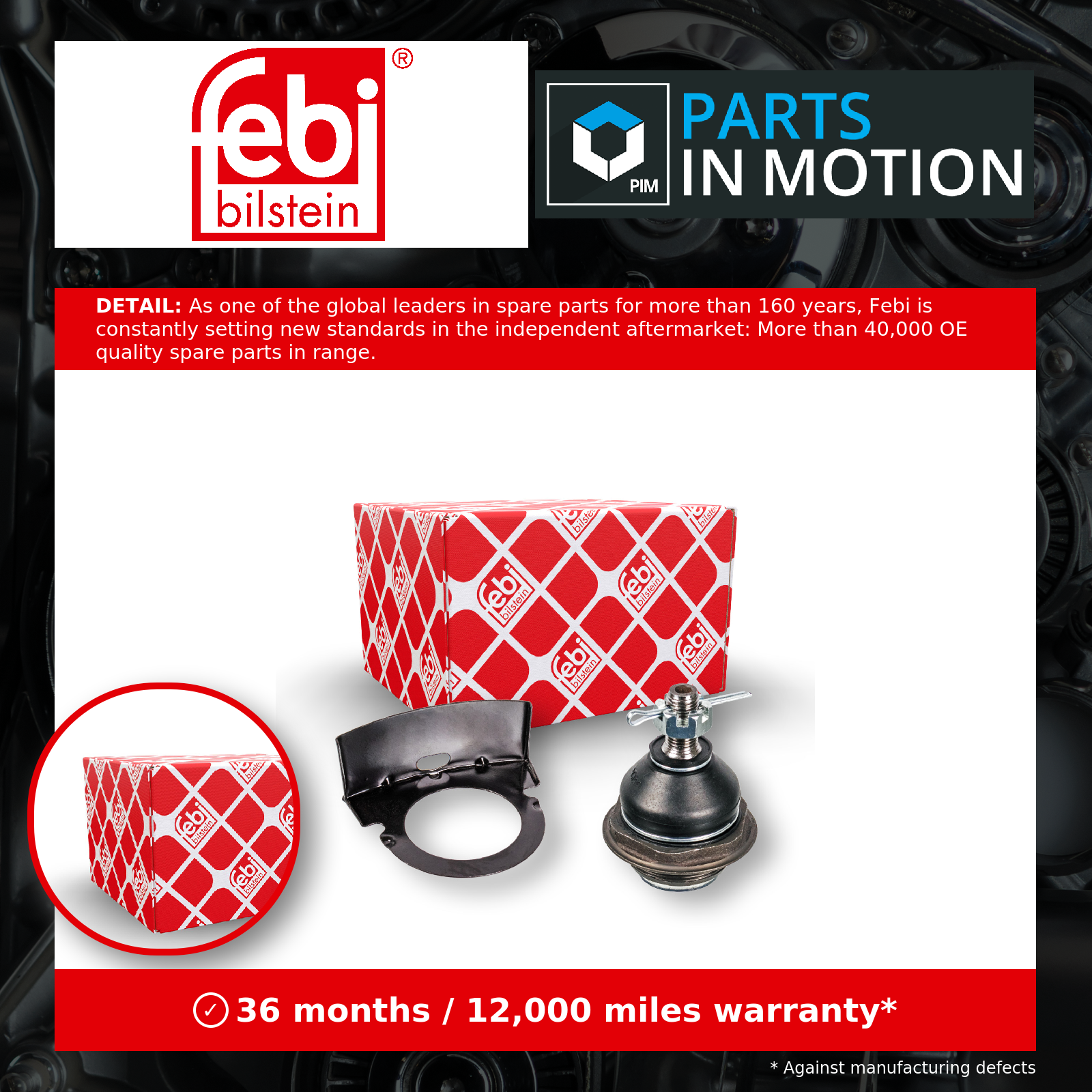 2x ✅Fits FEBI 109572 BALL JOINT WITH CASTLE NUT, COTTER PIN AND WASH ⭐UK Seller⭐ - Image 14
