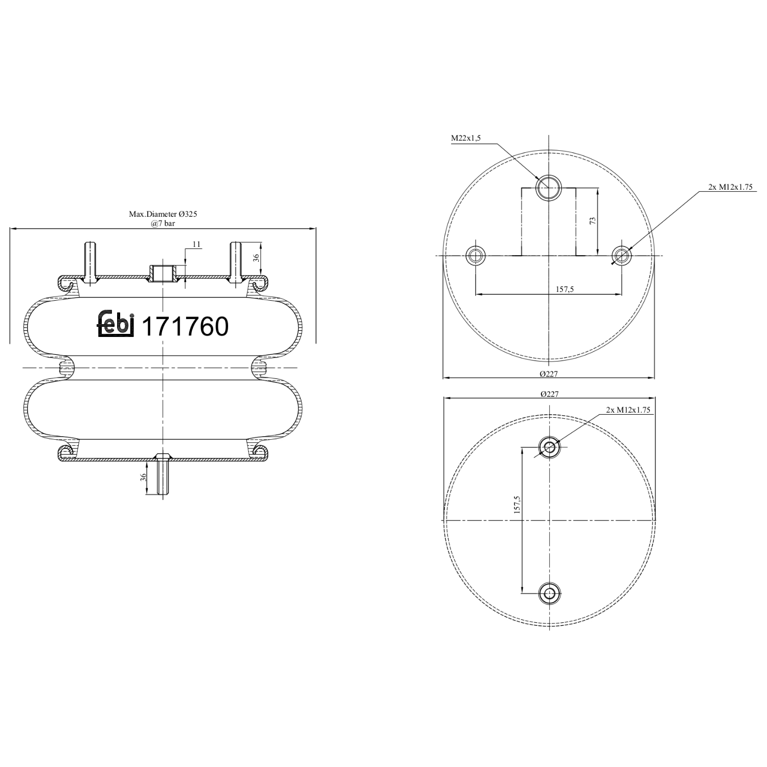 Febi 171760 Air Suspension Spring