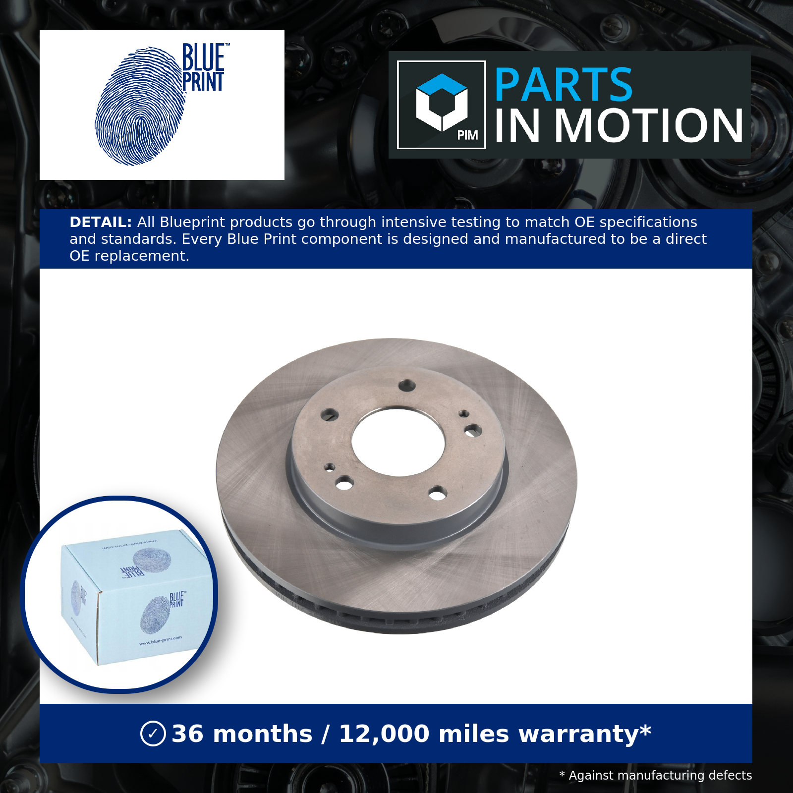 Blue Print 2x Brake Discs Pair Vented Front ADBP430052 [PM1868018]