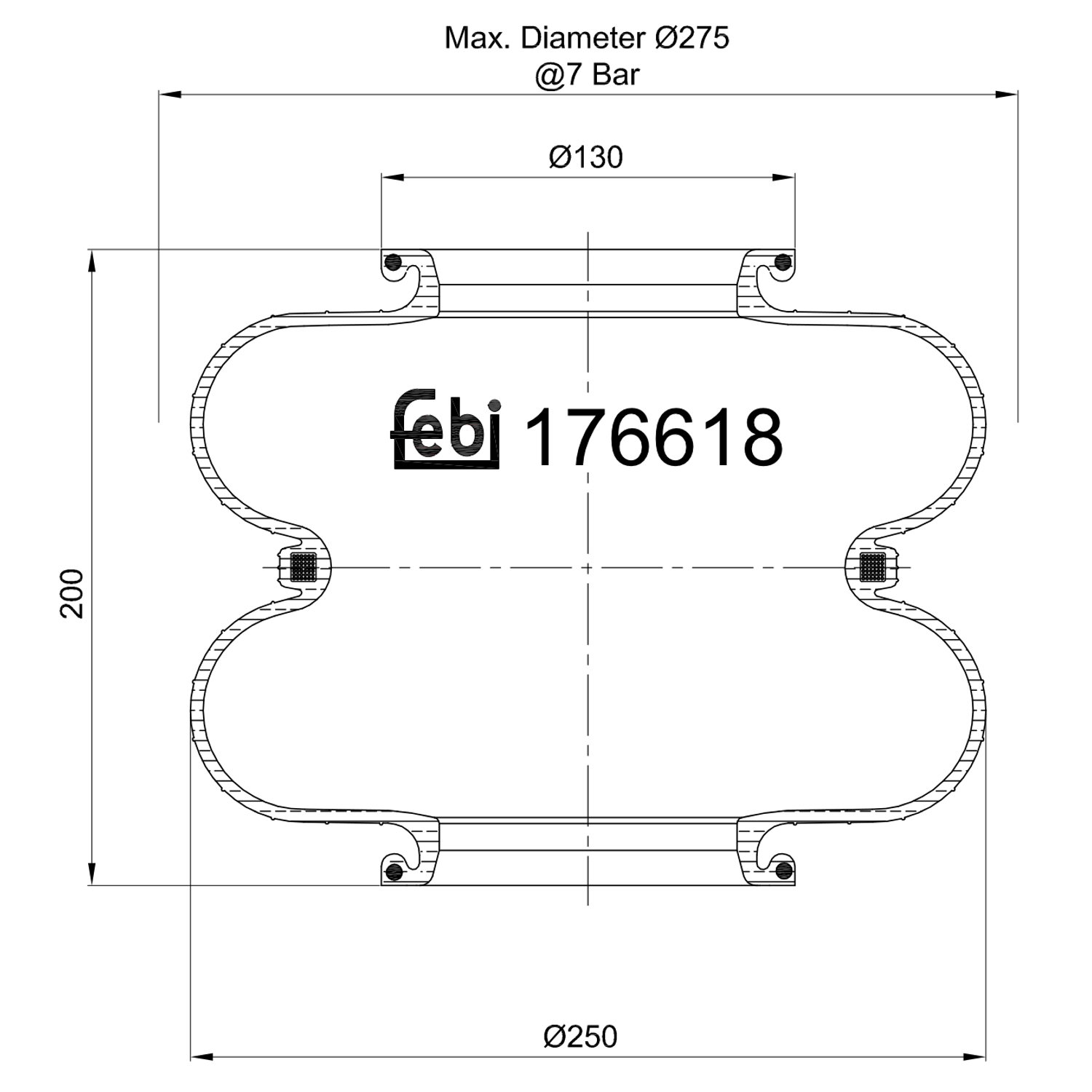 Febi 176618 Air Suspension Spring