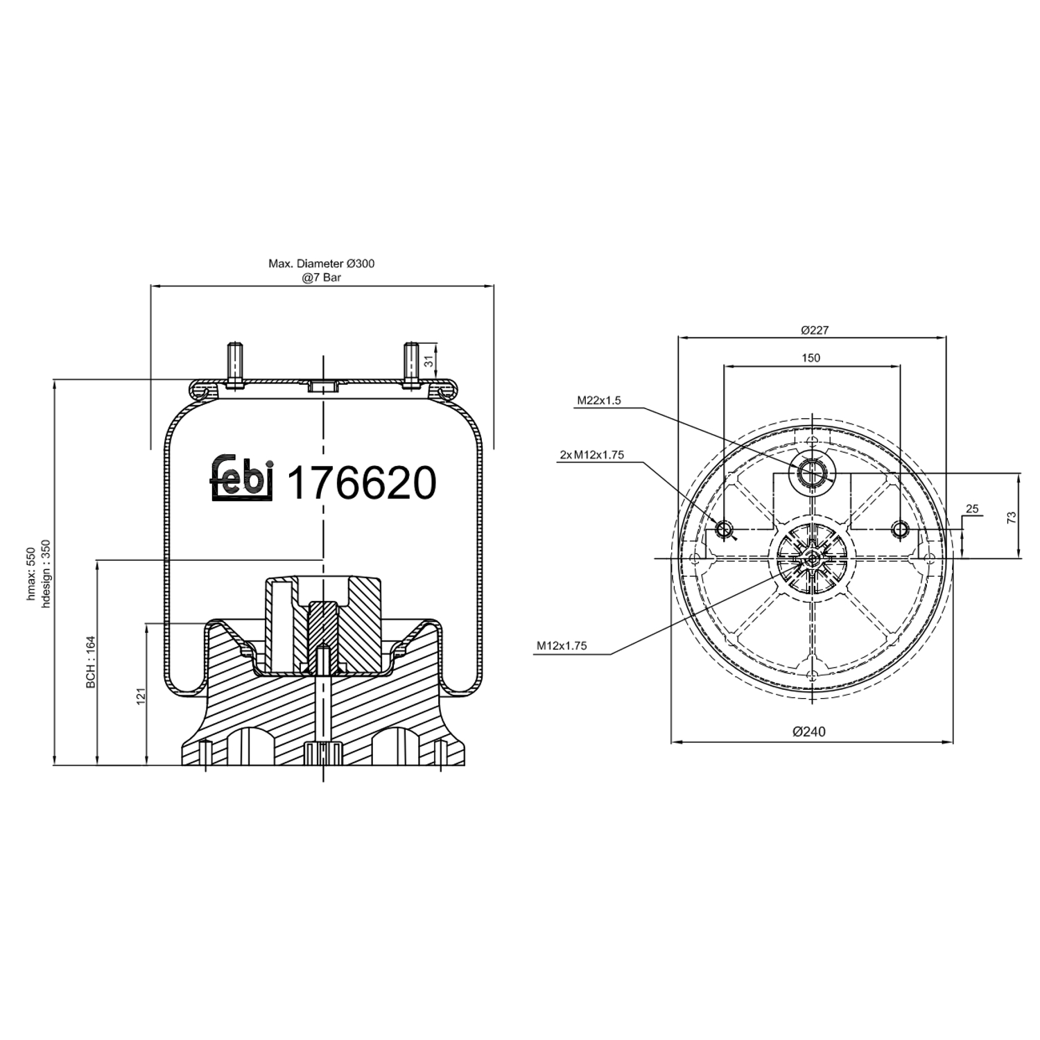 Febi 176620 Air Suspension Spring