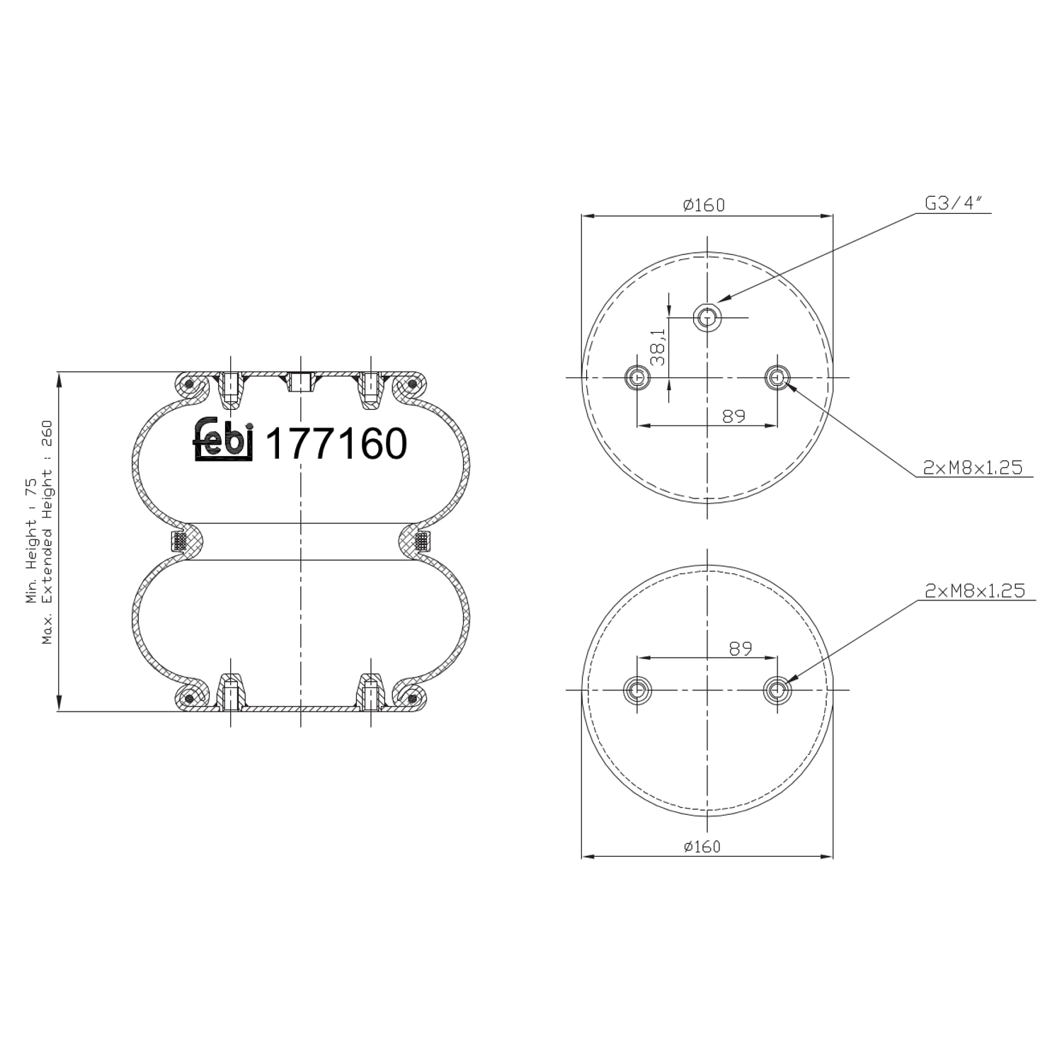 Febi 177160 Air Suspension Spring