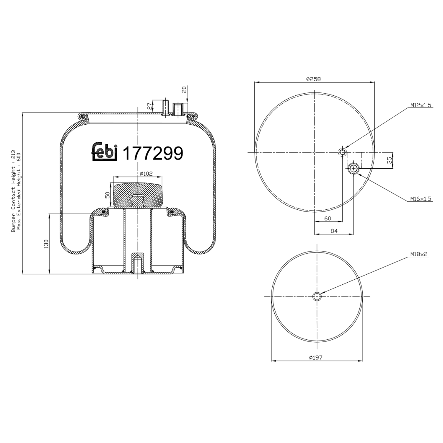 Febi 177299 Air Suspension Spring