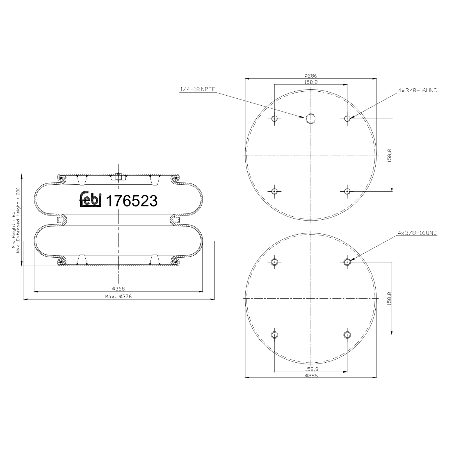 Febi 176523 Air Suspension Spring