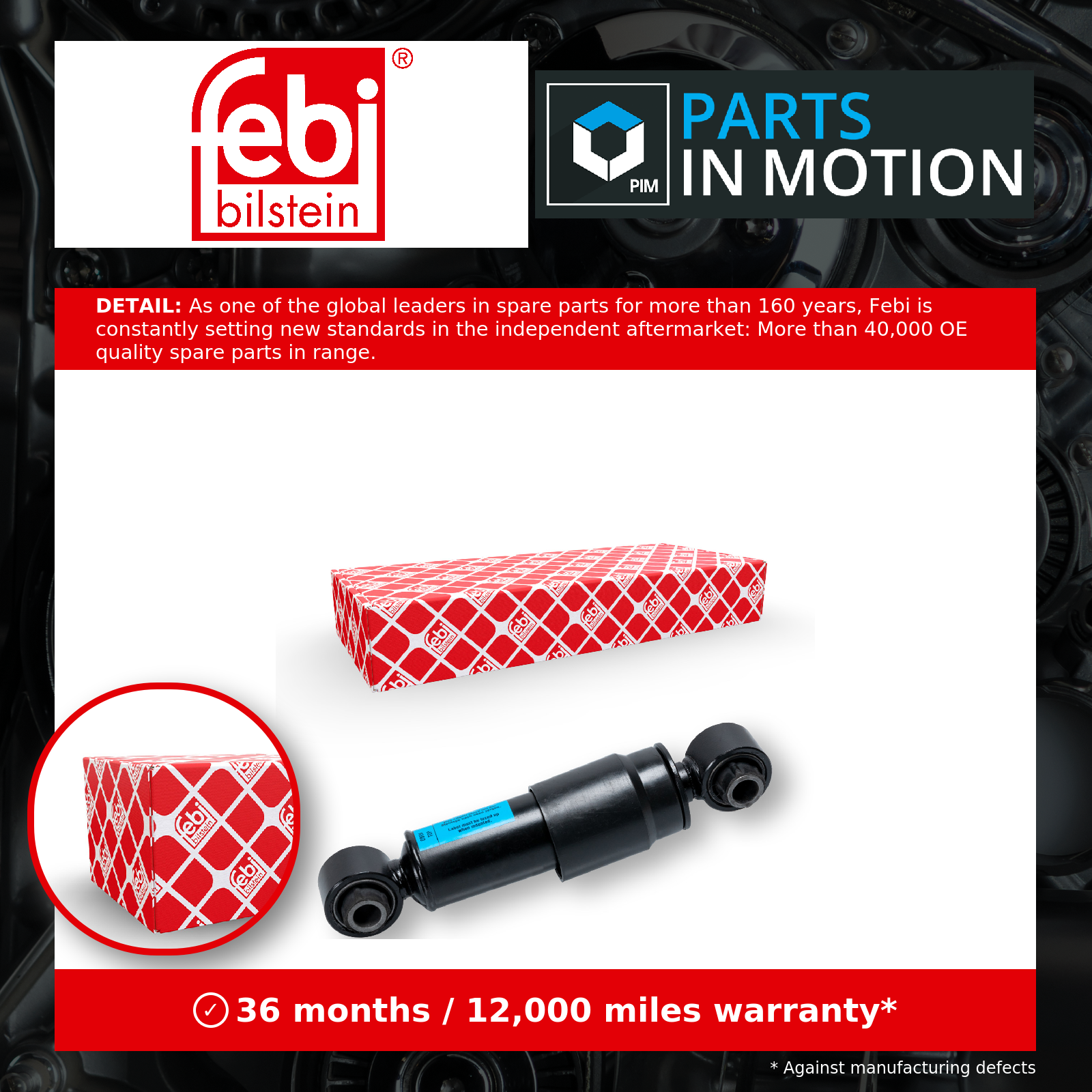 Febi Cab Suspension Shock Absorber Rear 178727 [PM2016229]