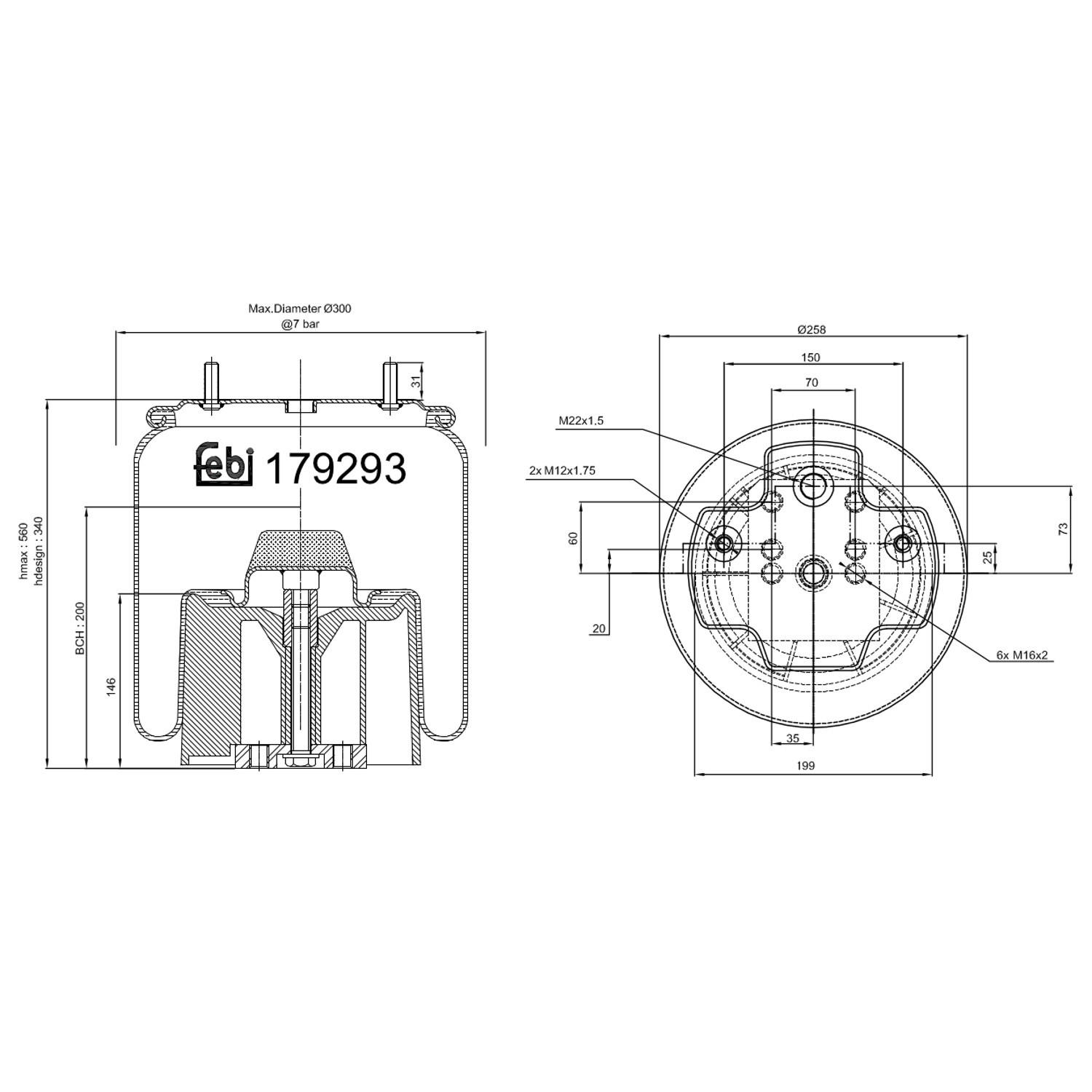 Febi 179293 Air Suspension Spring